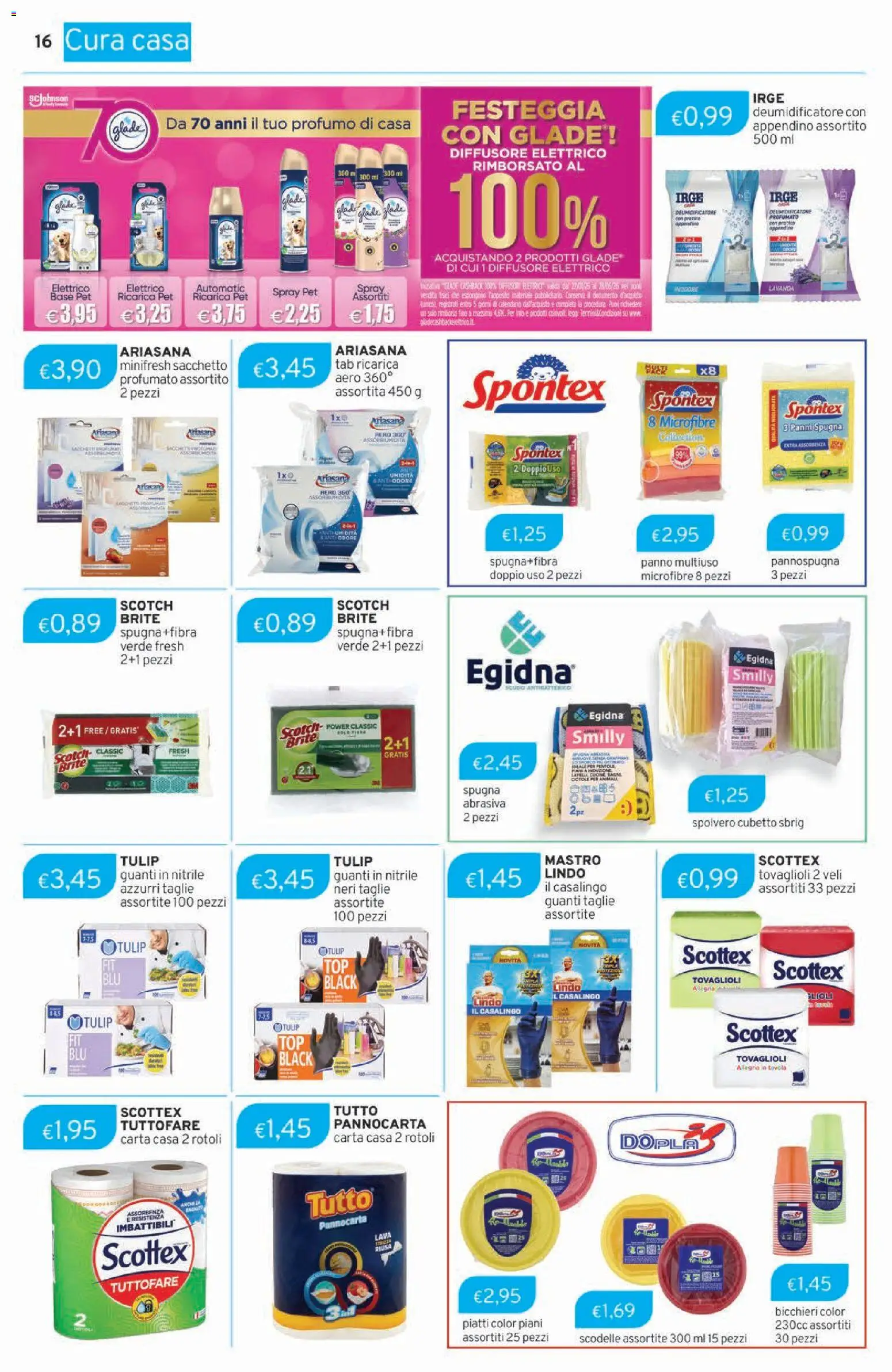 Volantino Sirene Blu del 03.03.2026 | Pagina: 16 | Prodotti: Spugna, Guanti, Profumo, Appendino