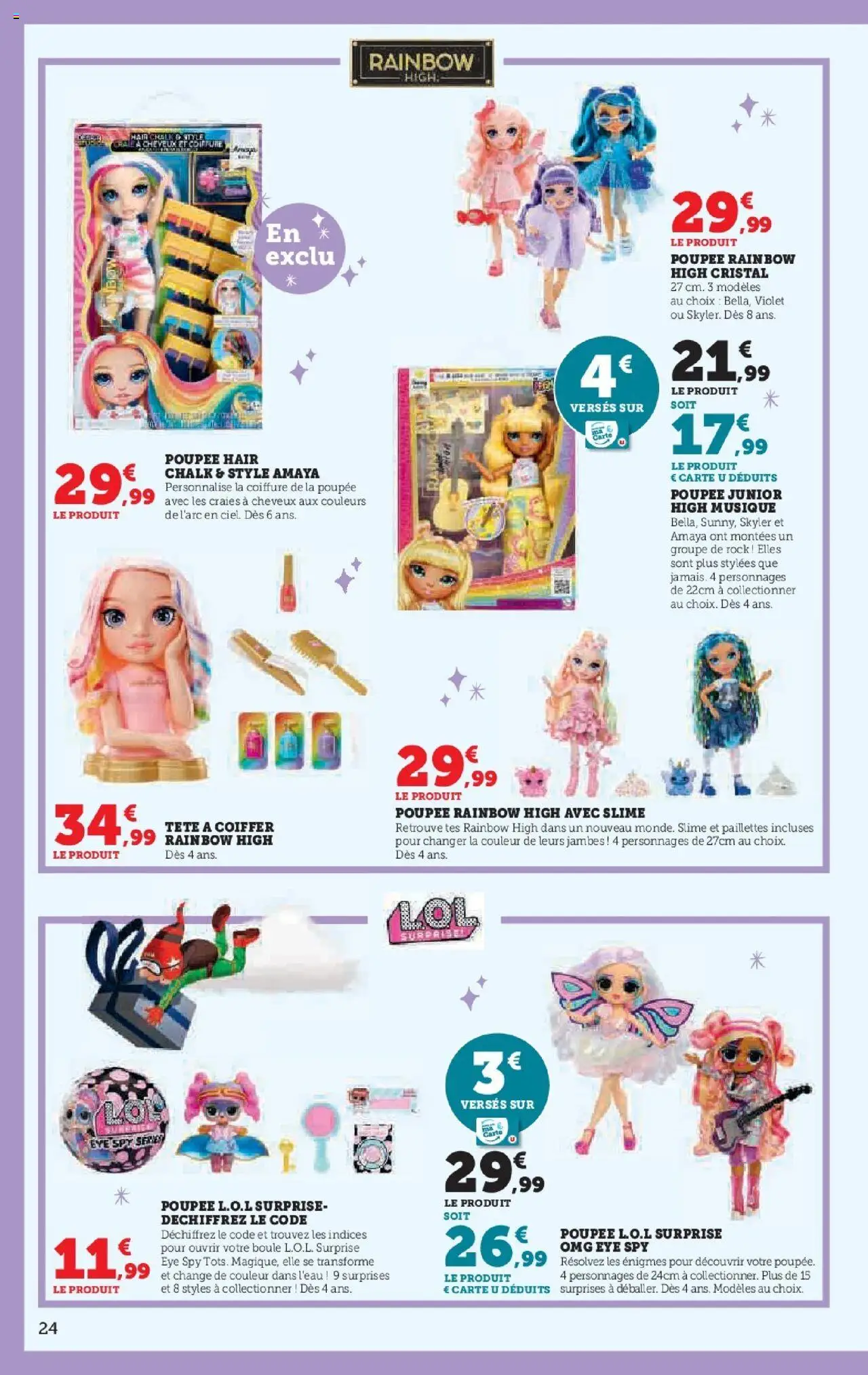 {H1} | Page: 24 | Produits: Poupée, Tête à coiffer, Poupée Rainbow High