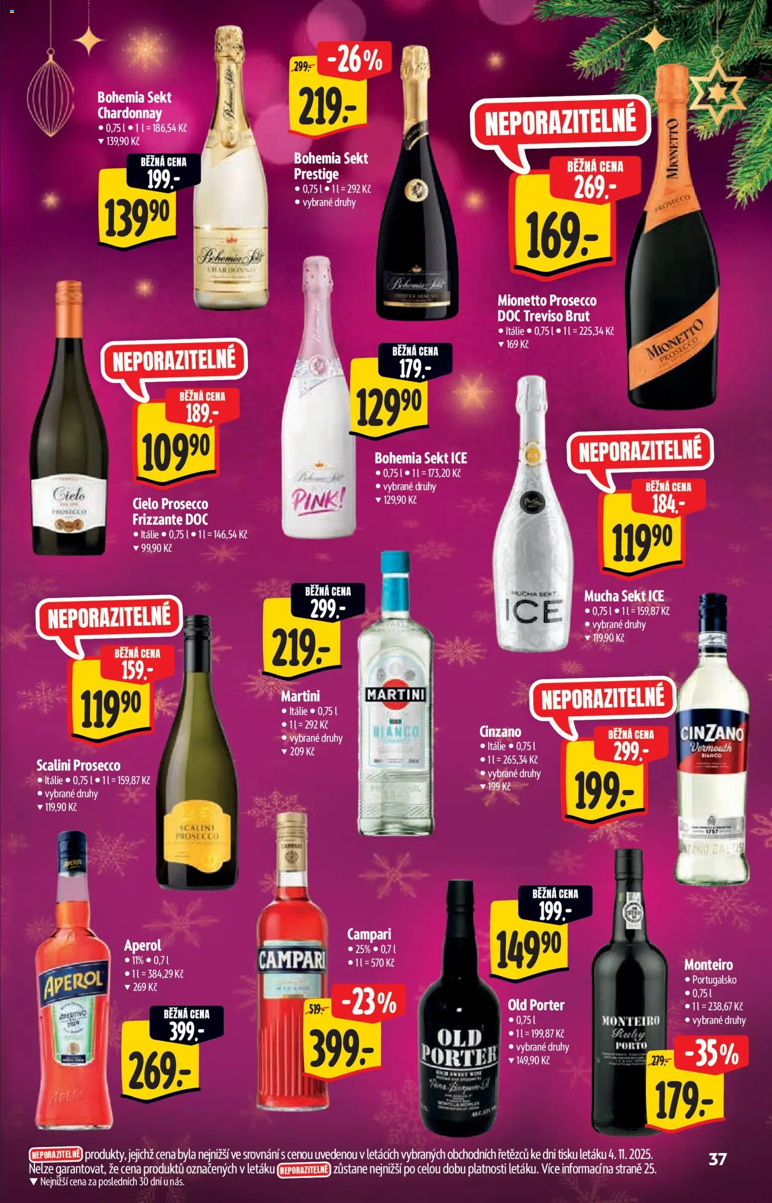 Albert katalog - Supermarket od 12.11.2025 | Strana: 37 | Produkty: Cinzano, Sekt, Bohemia Sekt Ice, Vermouth