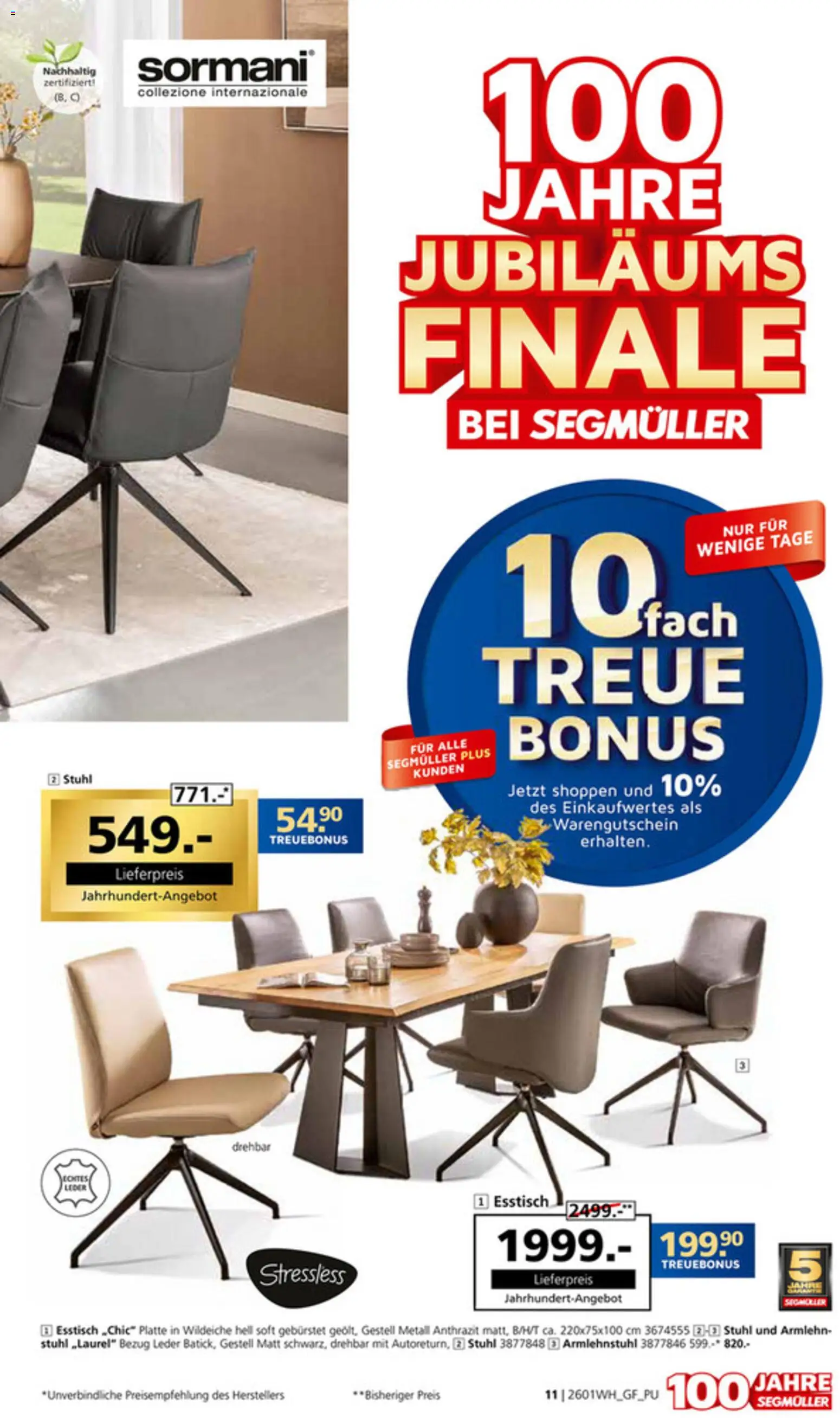 Segmüller Wohndesign – gültig ab 24.12.2025 | Seite: 11 | Produkte: Esstisch, Stuhl