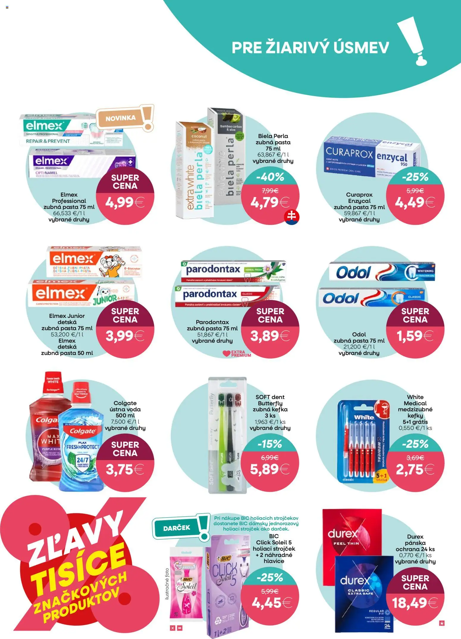 Nové 101 drogerie akcie – leták je platný od 25.03.2026 | Strana: 9 | Produkty: Zubná kefka, Strojček, Holiaci strojček