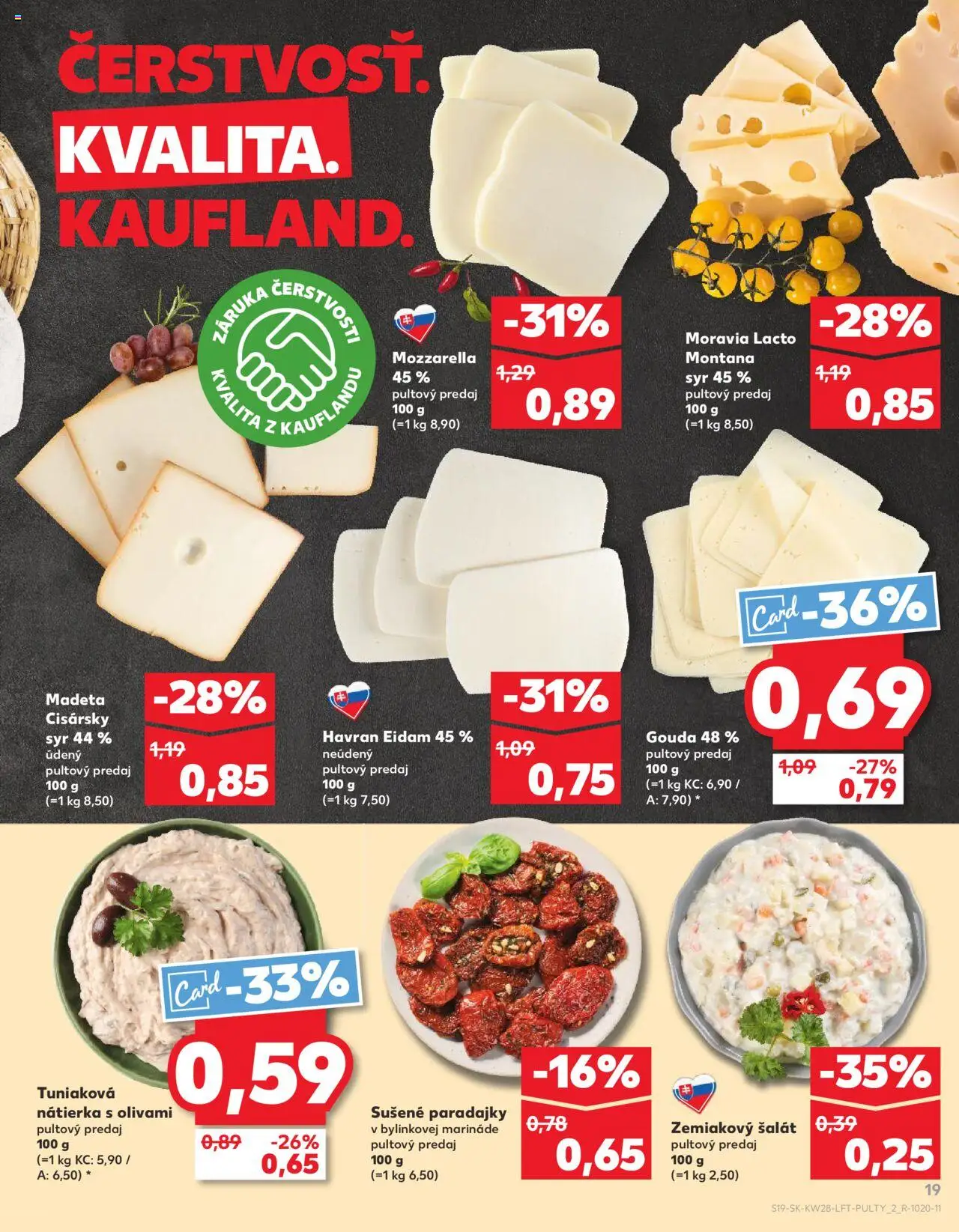 Kaufland Partizánske │ platný od 10.07.2025 | Strana: 19 | Produkty: Syr, Eidam, Mozzarella, Šalát