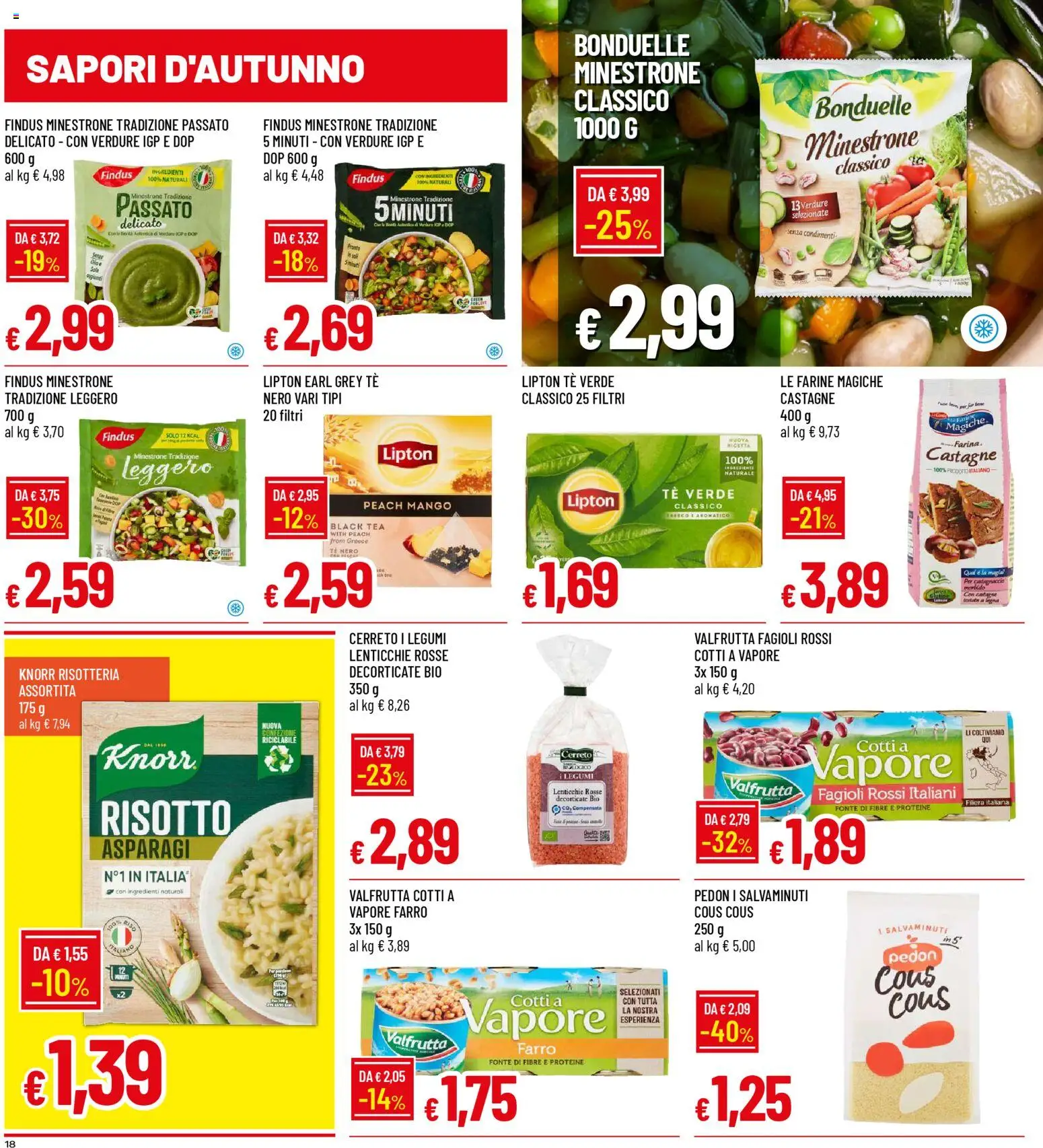 Volantino Galassia del 03.11.2025 | Pagina: 18 | Prodotti: Minestrone, Tè, Cous cous, Asparagi