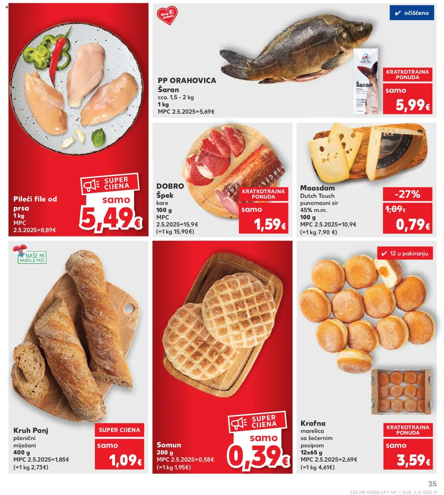 Kaufland katalog | vrijedi od 04.02.2026 | Stranica: 35 | Proizvodi: Somun, Šaran, Pileći file, Kruh
