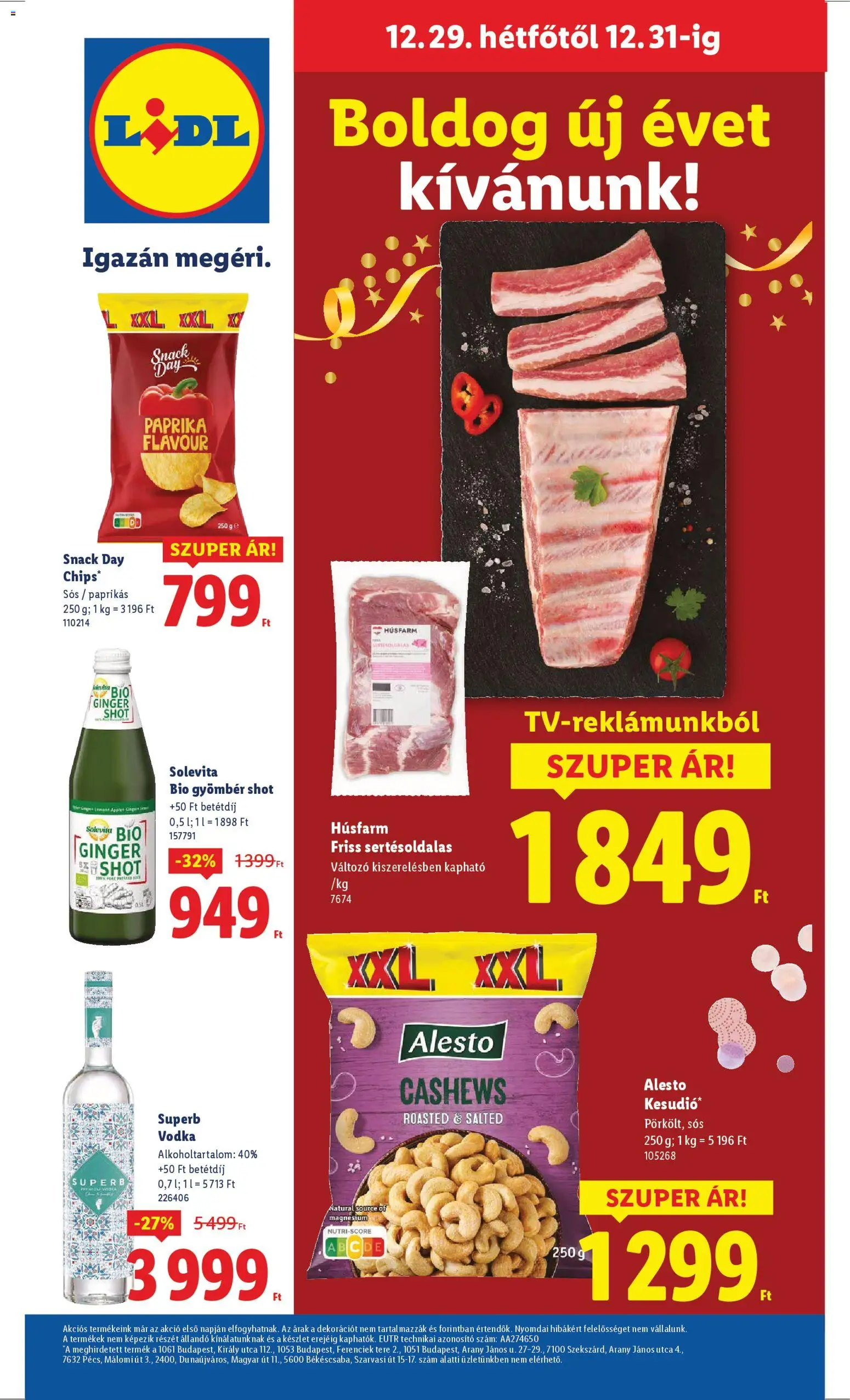 Lidl akciós ujság - amely érvényes a következő dátumtól: 27.12.2025 | Oldal: 48 | Termékek: Gyömbér, Gyömbér shot, Vodka