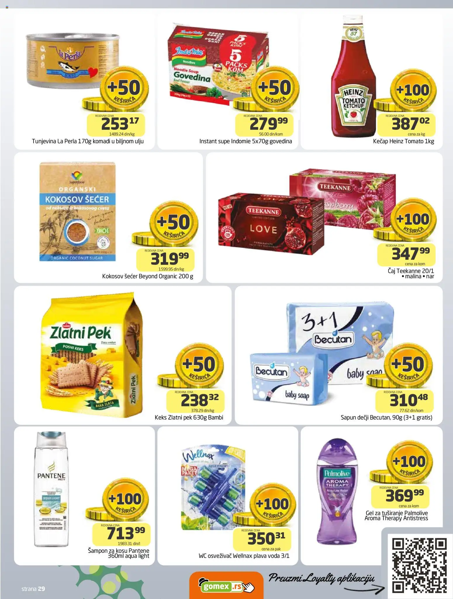 Gomex katalog - važi od 04.03.2026 | Strana: 29 | Proizvode: Šampon, Malina, Teekanne, Gel za tuširanje