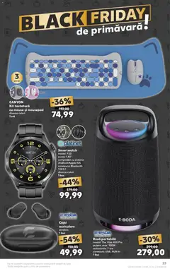 Ofertele Kaufland valabile de la 01.04.2026 | Pagină: 23 | Produse: Tastatură, Căști, Smartwatch, Boxă portabilă