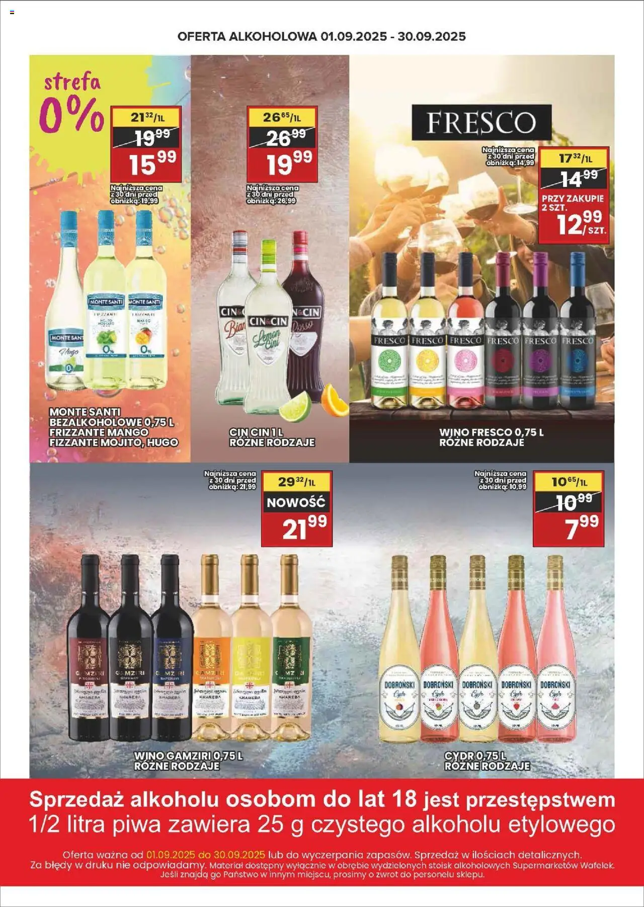 Wafelek Gazetka alkoholowa od 01.09.2025 | Strona: 4 | Produkty: Mango, Cydr, Monte Santi, Wino
