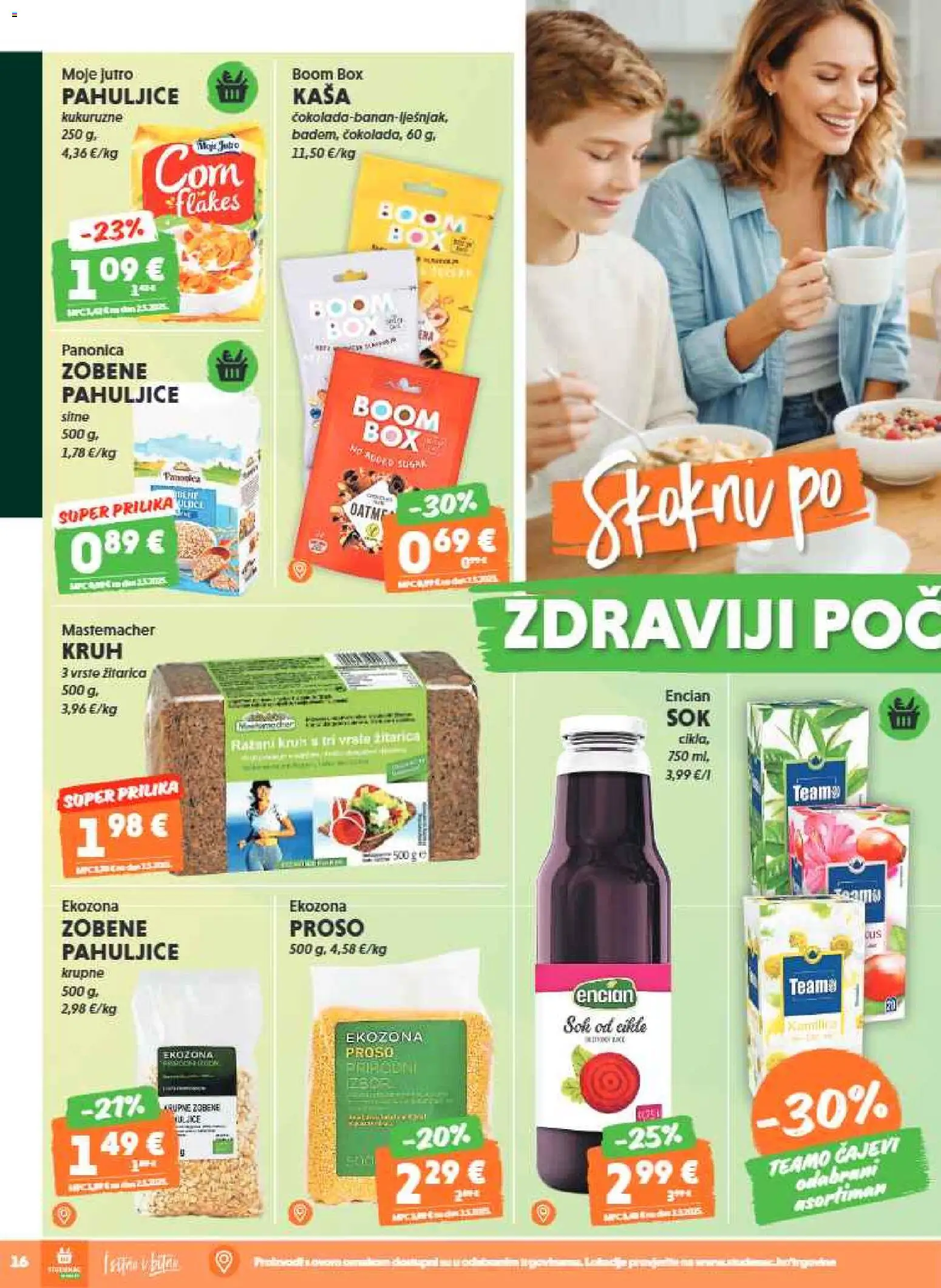 Studenac katalog | vrijedi od 07.01.2026 | Stranica: 16 | Proizvodi: Sok, Zobene pahuljice, Pahuljice, Sushi