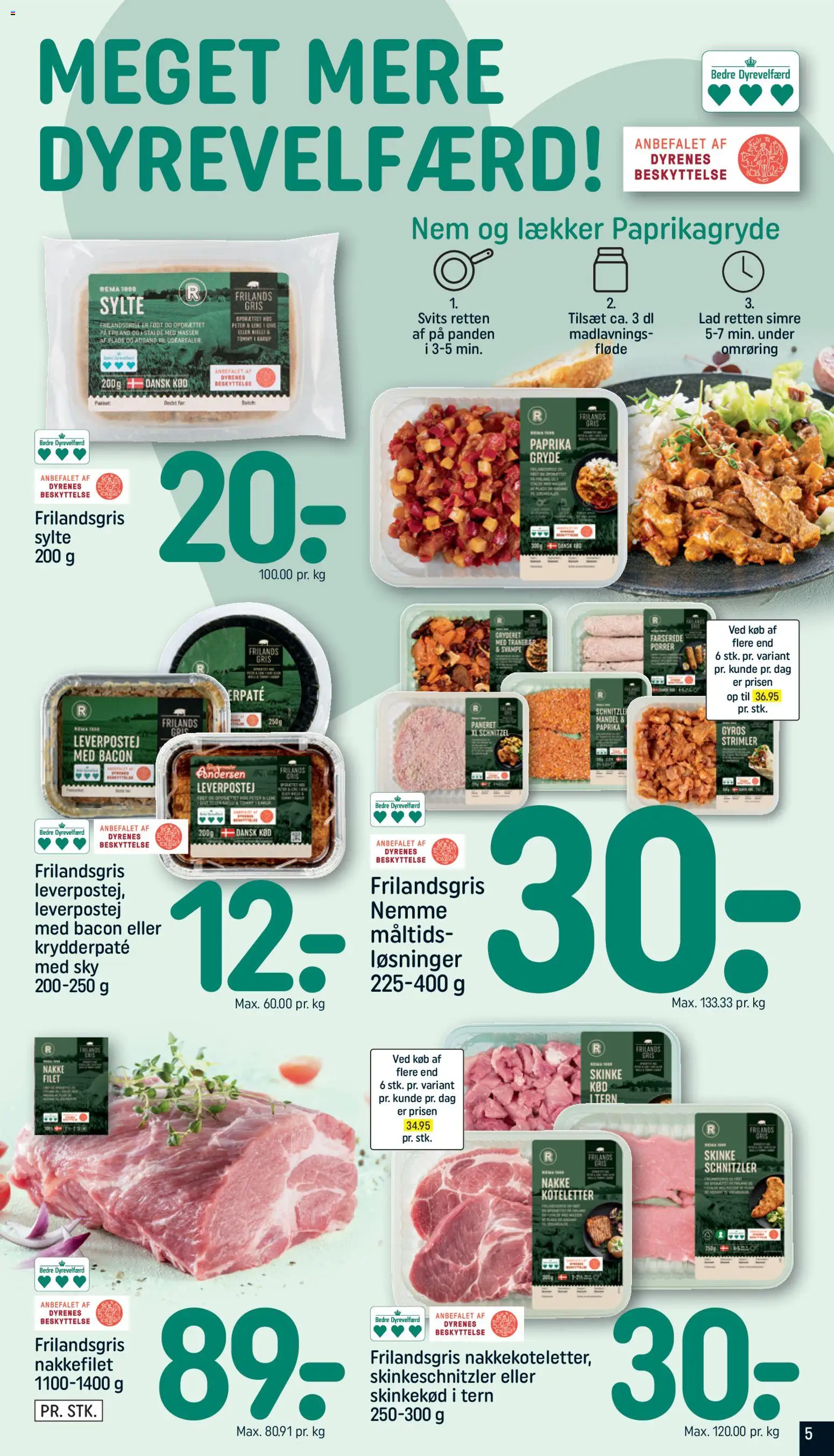 Rema 1000 tilbudsavis – gyldig fra 30.11.2025 | Side: 5 | Produkter: Skinke, Koteletter, Fløde, Leverpostej