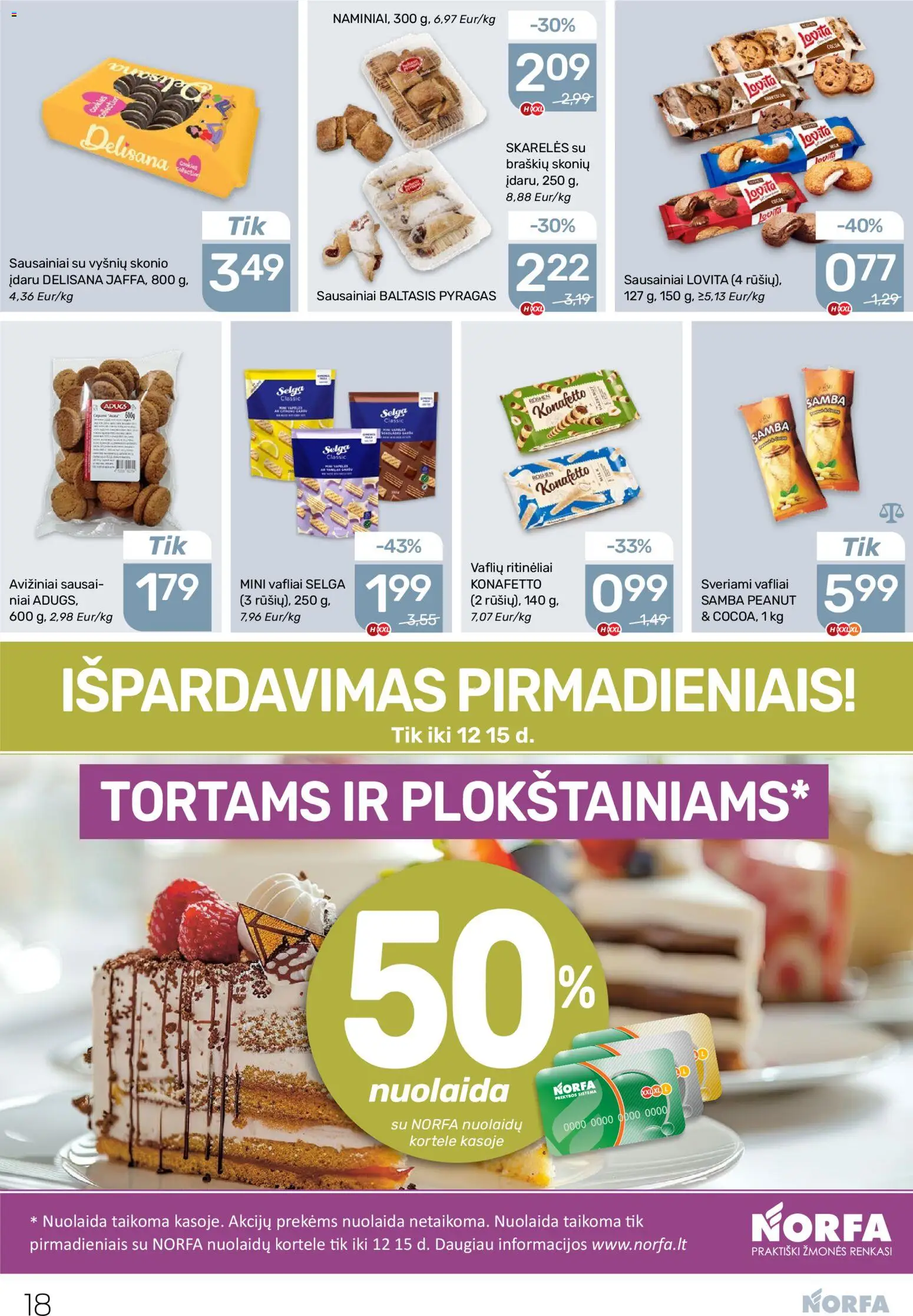 NORFA akcijos nuo 13.11.2025 | Puslapis: 18 | Prekių: Sausainiai, Pyragas, Vafliai
