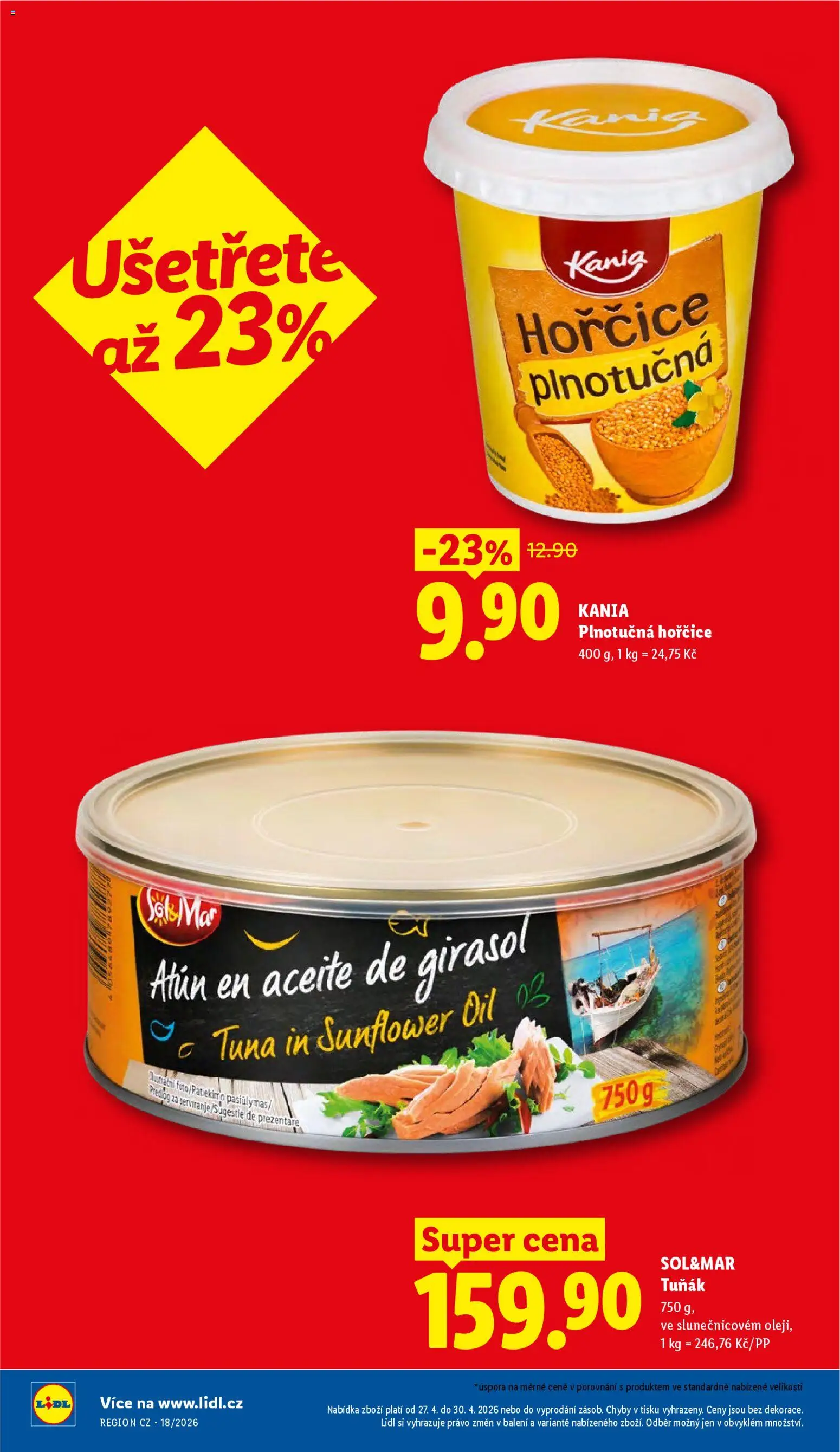 Lidl leták od 27.04.2026 | Strana: 6 | Produkty: Tuňák, Hořčice