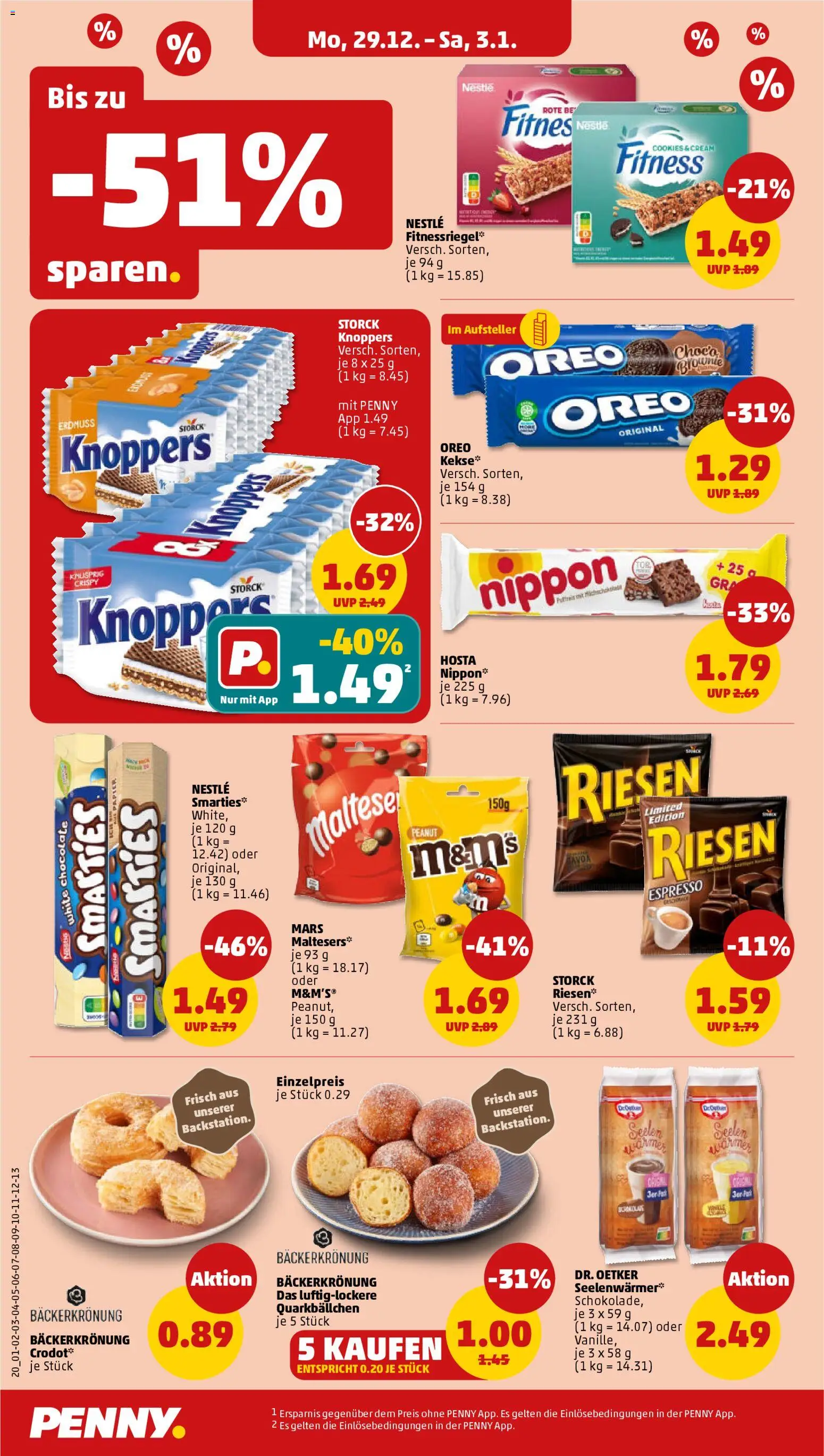Penny Prospekt 	 – gültig ab 29.12.2025 | Seite: 20 | Produkte: Smarties, M&M's, Mars, Knoppers