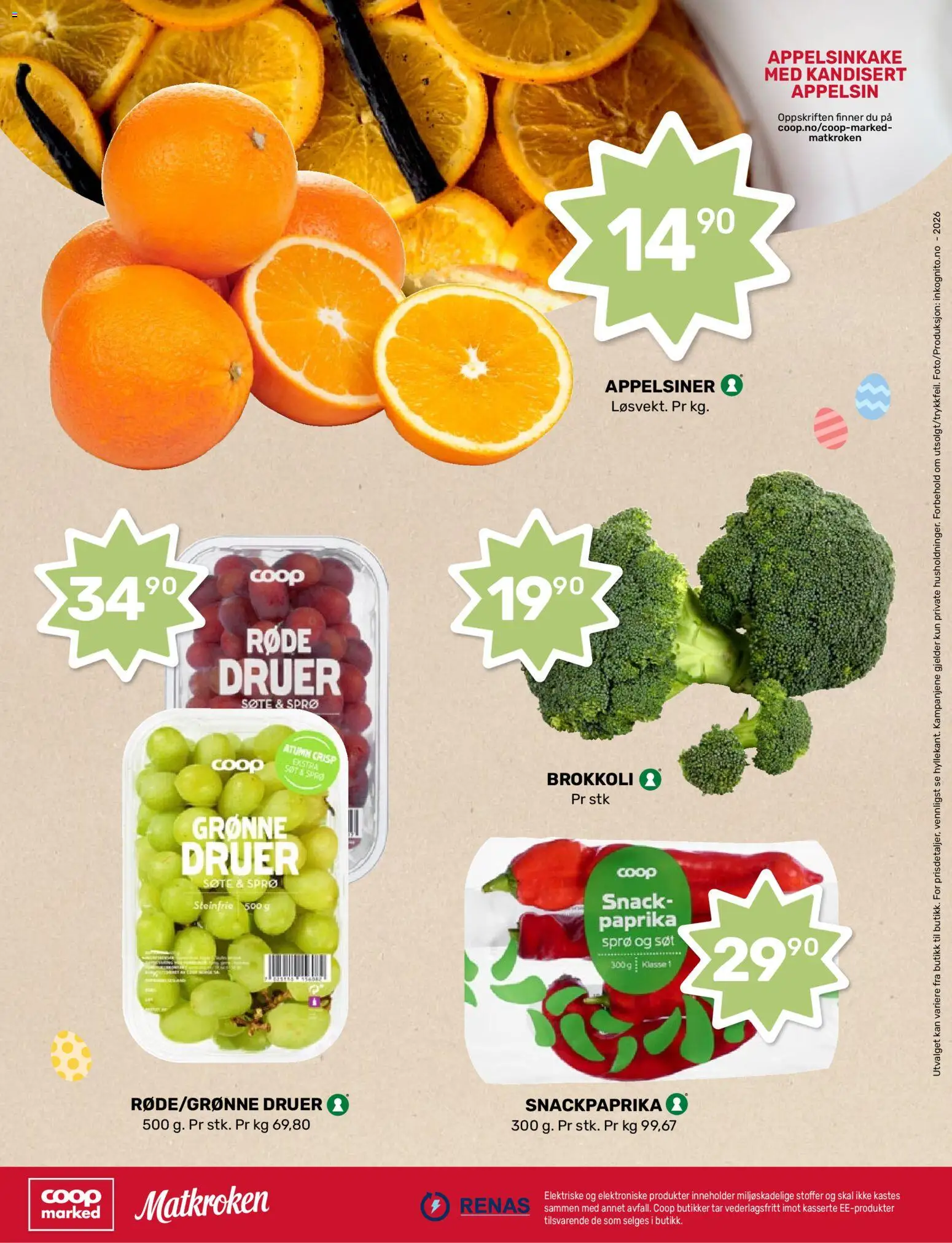 {H1} | Side: 8 | Produkter: Appelsiner, Druer, Paprika, Brokkoli