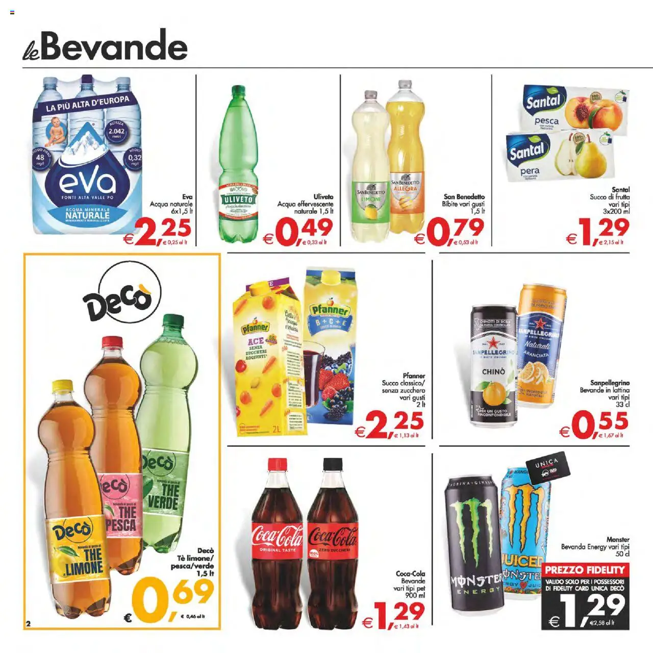 Volantino Decò del 22.08.2025 | Pagina: 2 | Prodotti: Acqua, Limone, Acqua naturale, Succo di frutta