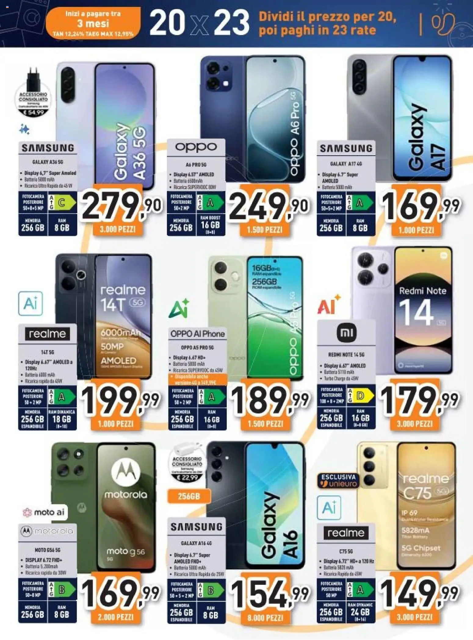 Volantino Unieuro del 26.11.2025 | Pagina: 13 | Prodotti: Samsung Galaxy, Tè, Fotocamera, Samsung