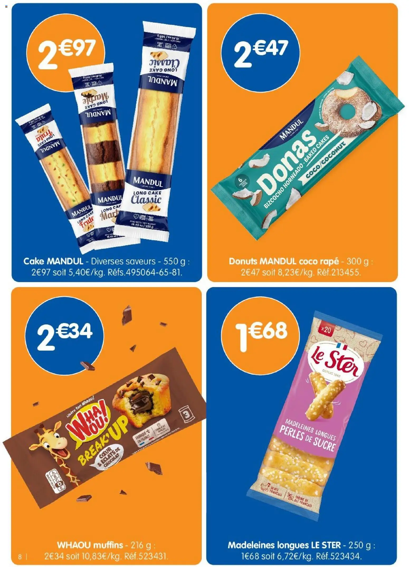 {H1} | Page: 8 | Produits: Muffins, Sucre, Farine, Chocolat