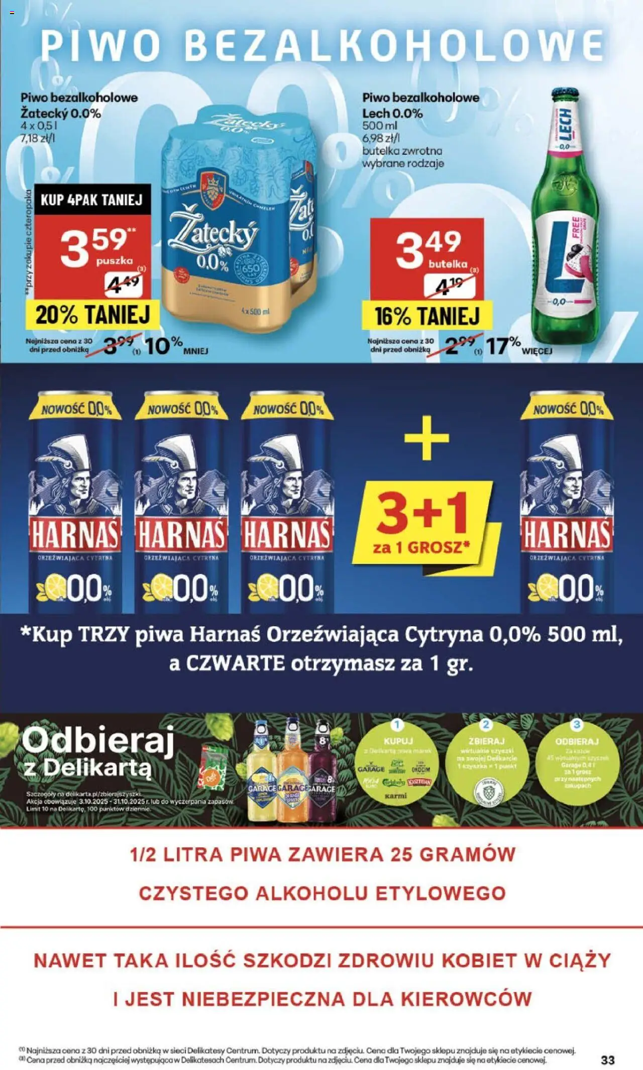 Delikatesy Centrum Gazetka od 23.10.2025 | Strona: 33 | Produkty: Cytryna, Delikatesy, Harnaś, Piwo