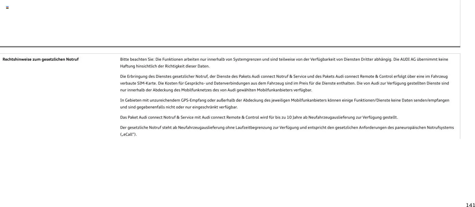 Audi A3 – gültig ab 28.10.2025 | Seite: 141