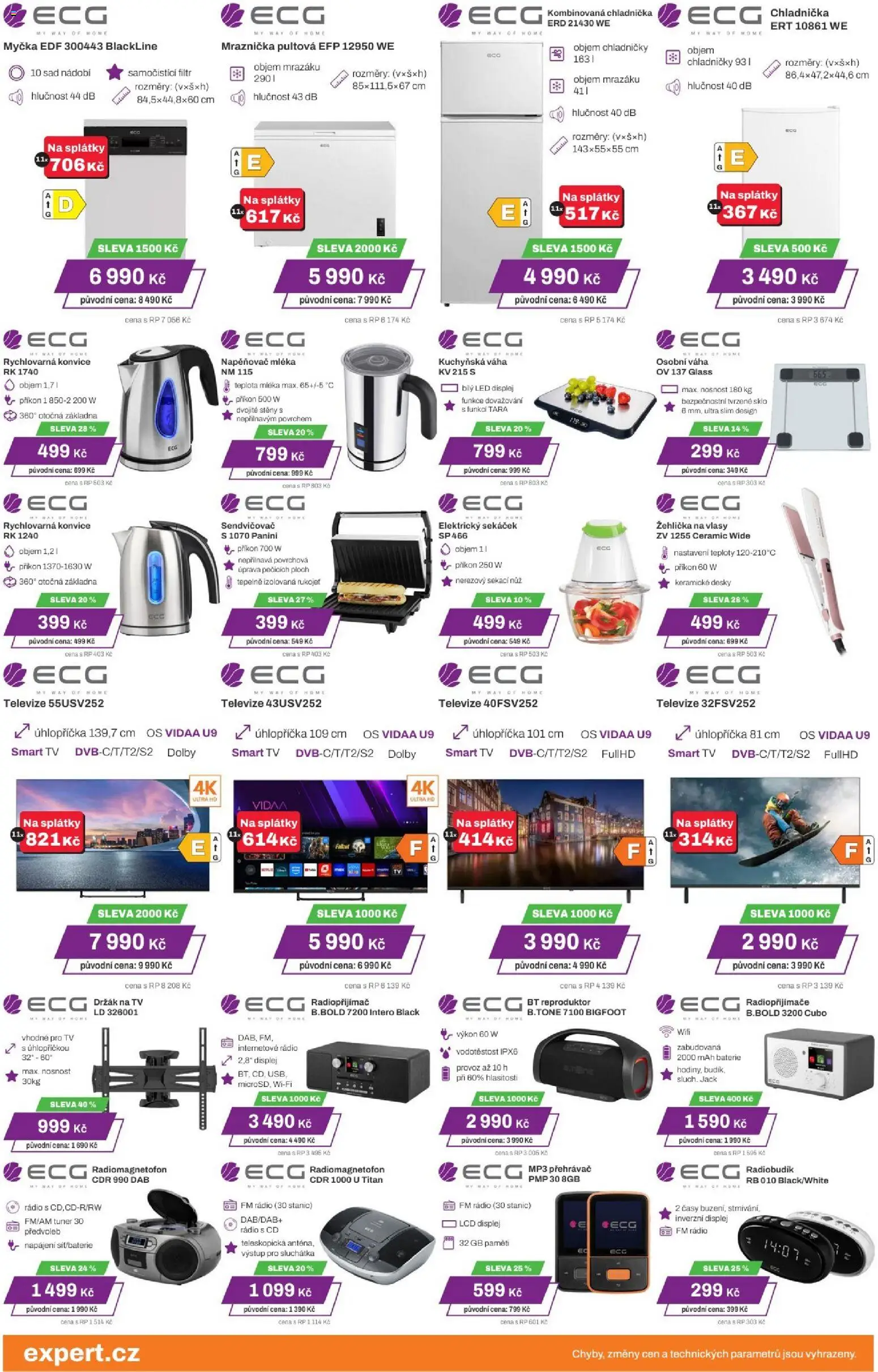 Expert elektro leták od 04.12.2025 | Strana: 5 | Produkty: MP3, Osobní váha, Televize, Držák na TV