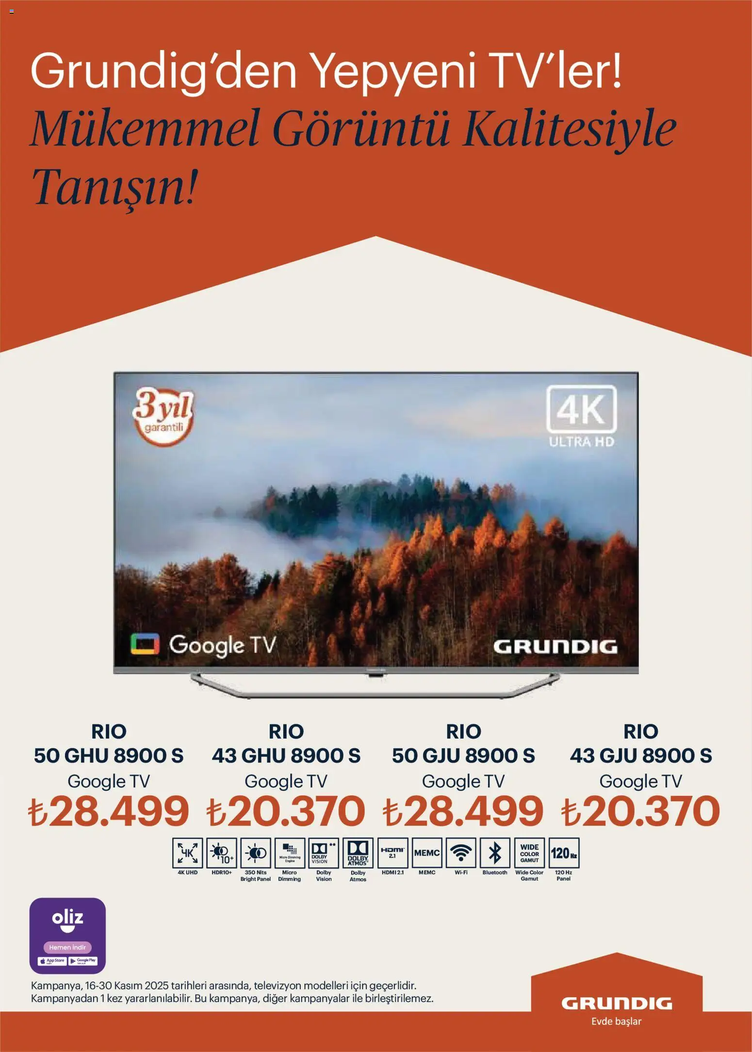 Arçelik Katalog - 16.11.2025 tarihinden itibaren geçerlidir | Sayfa: 101 | Ürünler: TV, Televizyon