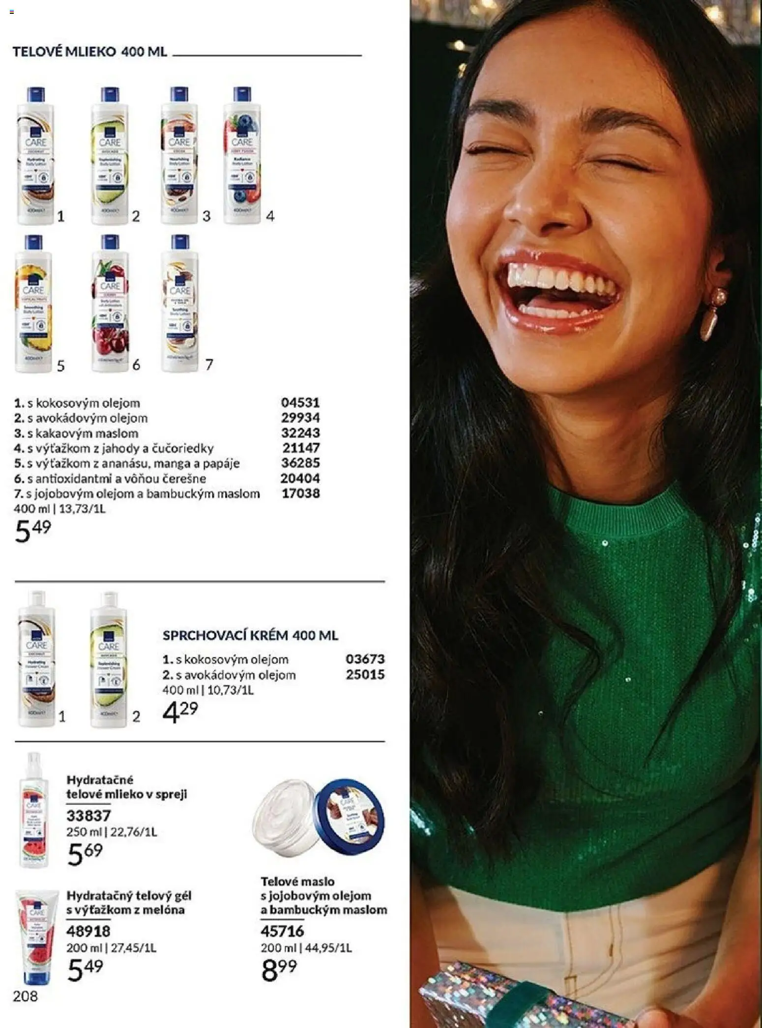 Nové Avon akcie – leták je platný od 01.11.2025 | Strana: 208 | Produkty: Maslo, Telové mlieko, Čučoriedky, Krém