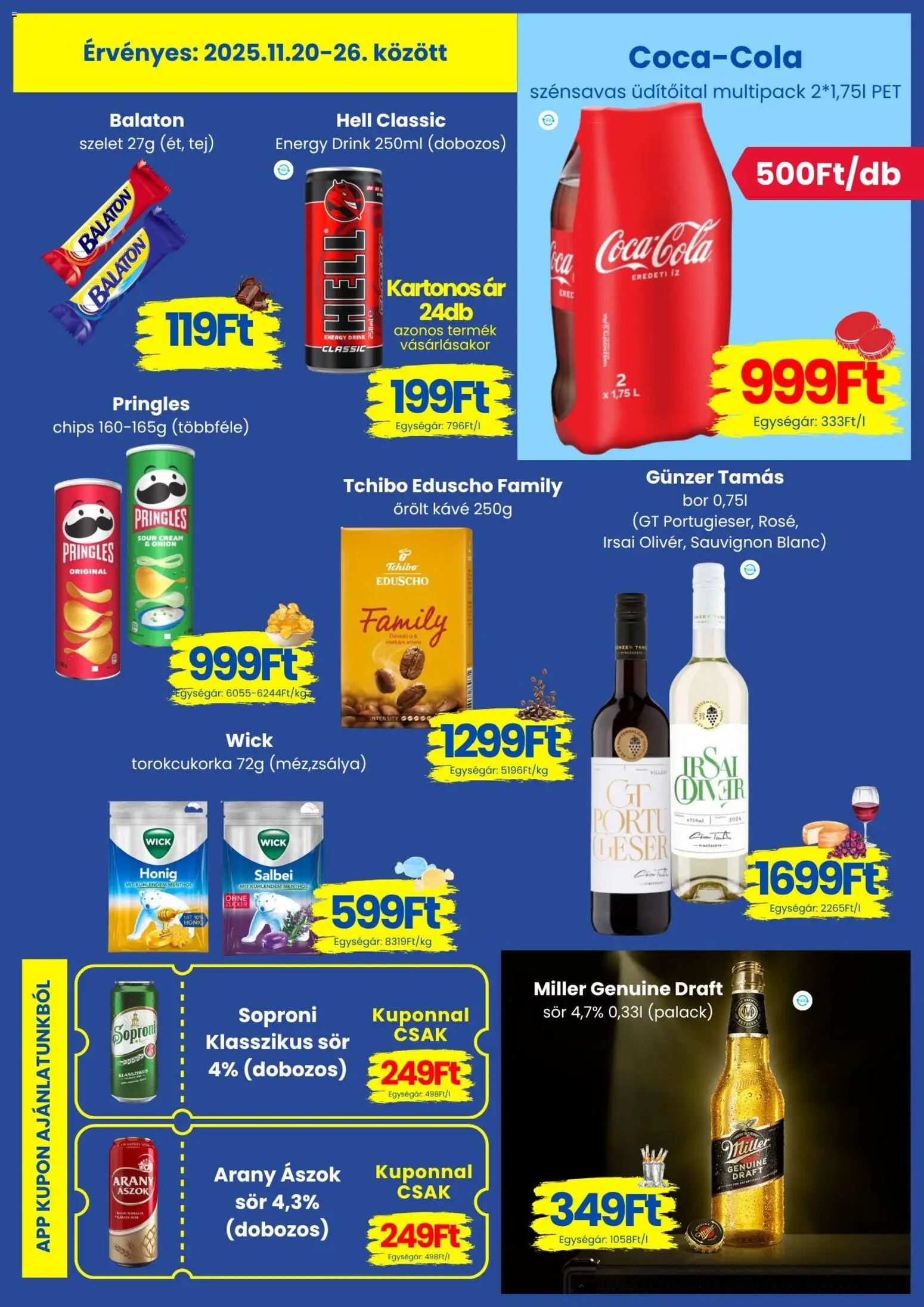 Magnetic akciós ujság - amely érvényes a következő dátumtól: 20.11.2025 | Oldal: 3 | Termékek: Pringles, Bor, Sör, Őrölt kávé