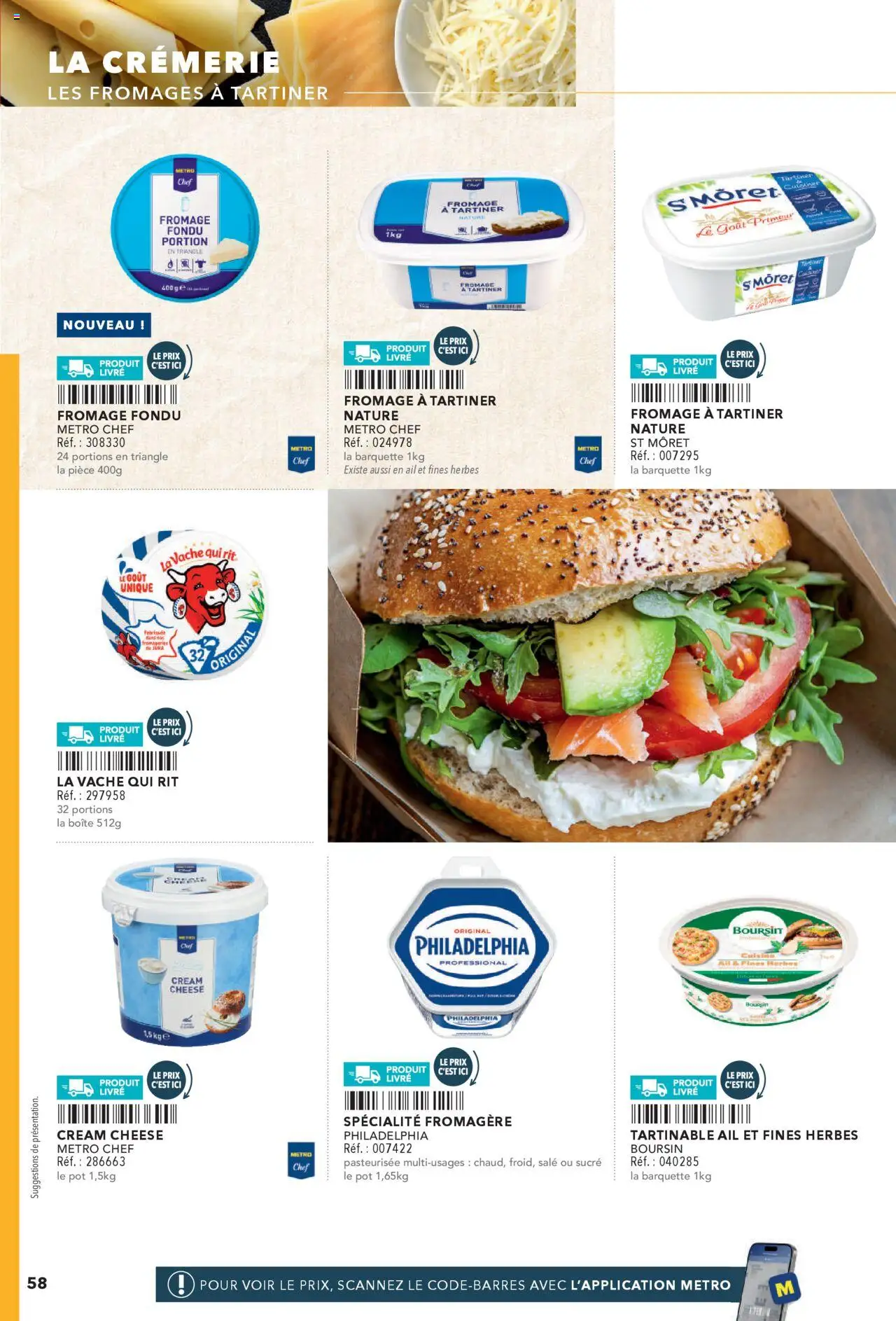  | Page: 58 | Produits: Sucre, Fromage, Fromage à tartiner, Livre