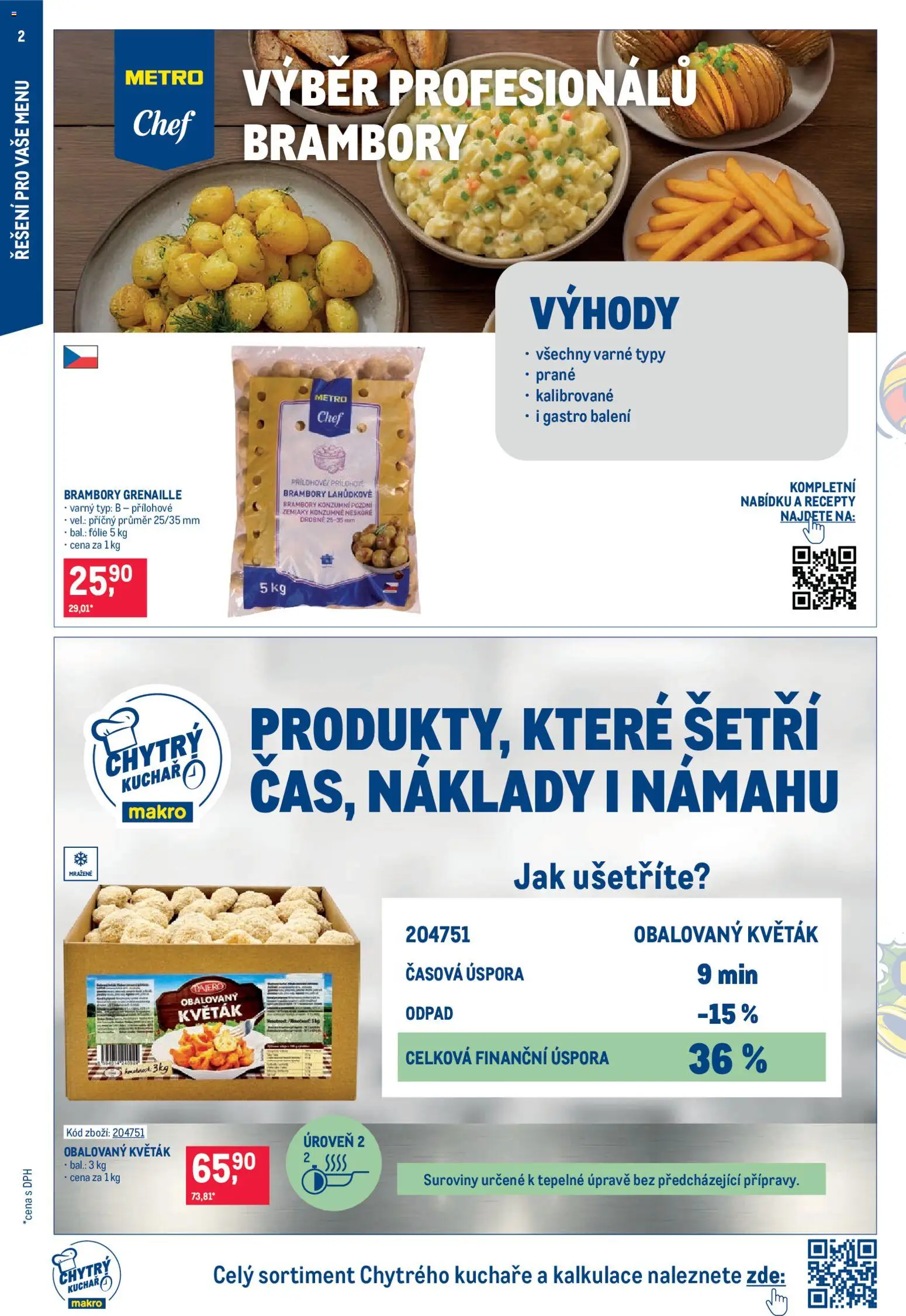 Makro leták - Gastronomie od 03.12.2025 | Strana: 2 | Produkty: Brambory Grenaille, Květák, Brambory