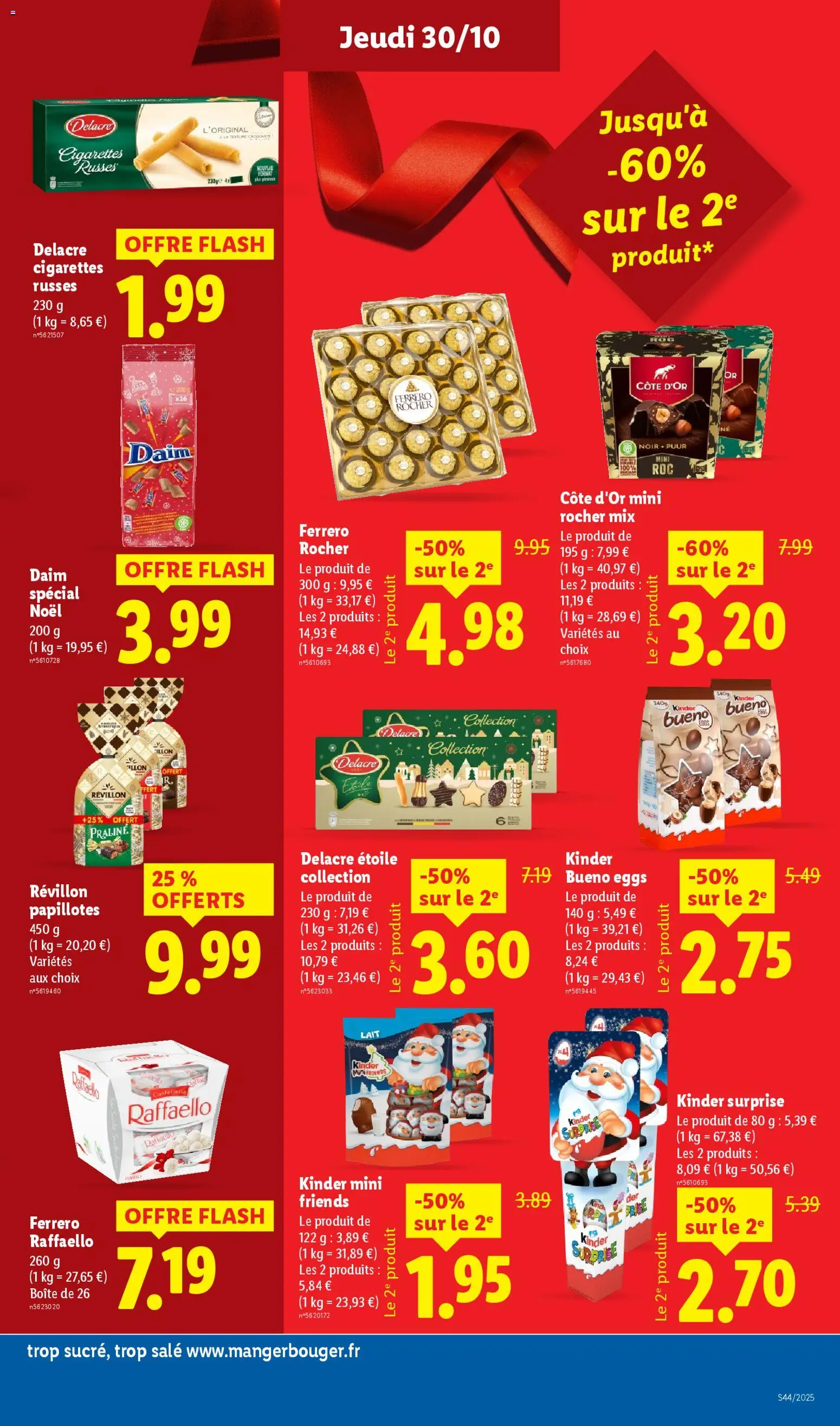 {H1} | Page: 31 | Produits: Ferrero rocher, Kinder Bueno, Papillotes Révillon, Lait