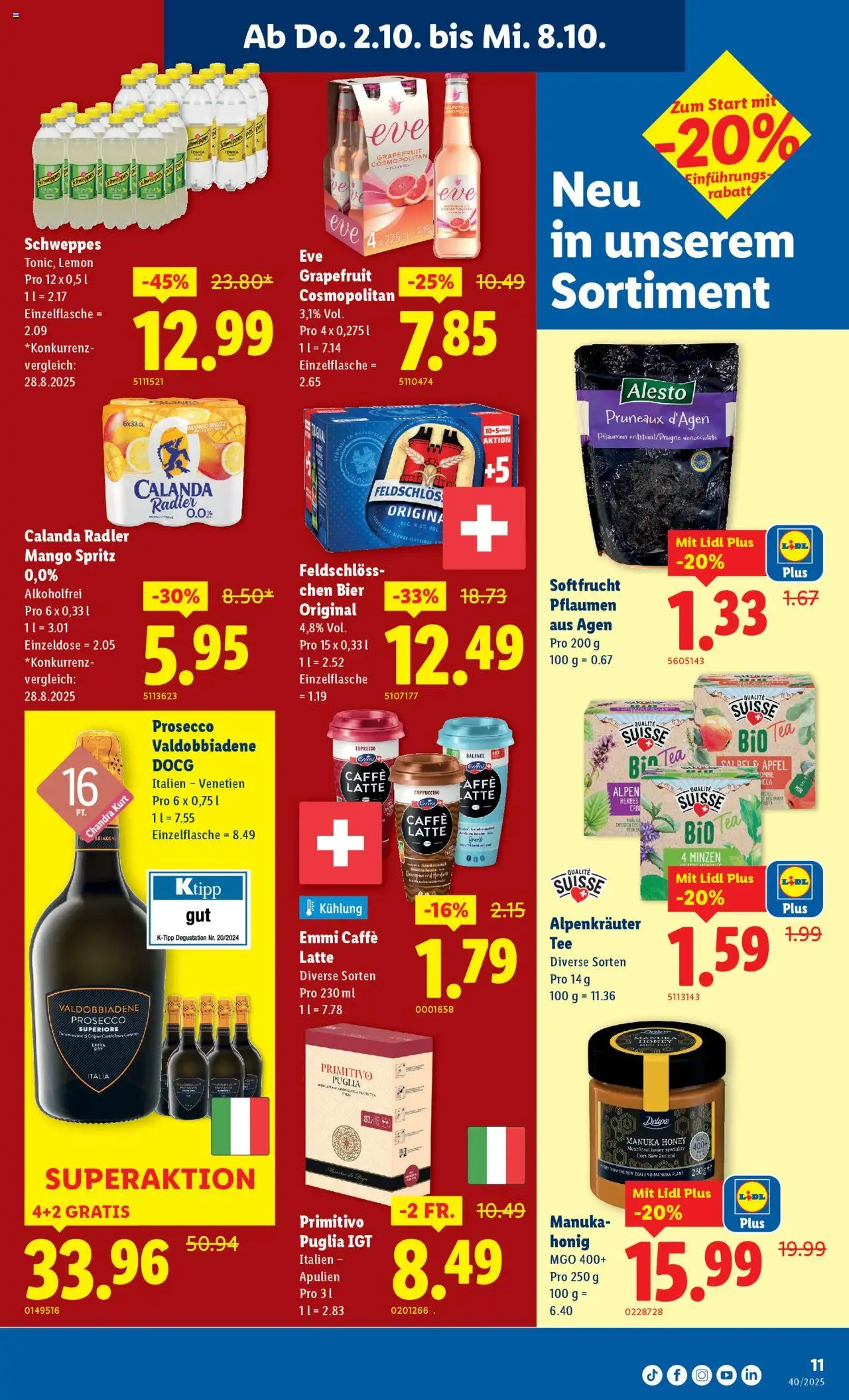 Lidl Aktionen – gültig ab 02.10.2025 | Seite: 11 | Produkte: Bier, Äpfel, Grapefruit, Mango