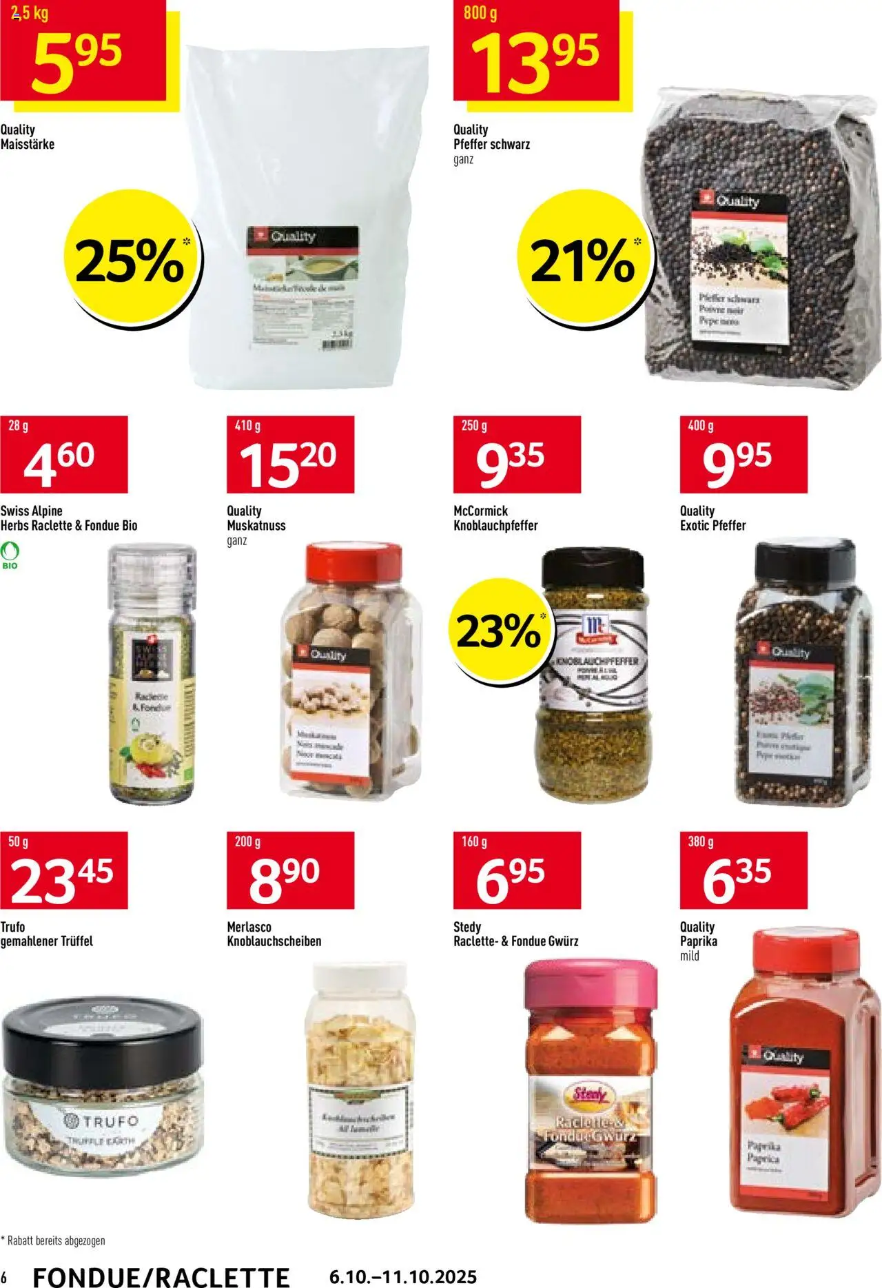 Prodega Aktionen Fondue/Raclette – gültig ab 06.10.2025 | Seite: 6 | Produkte: Pfeffer, Raclette, Fondue