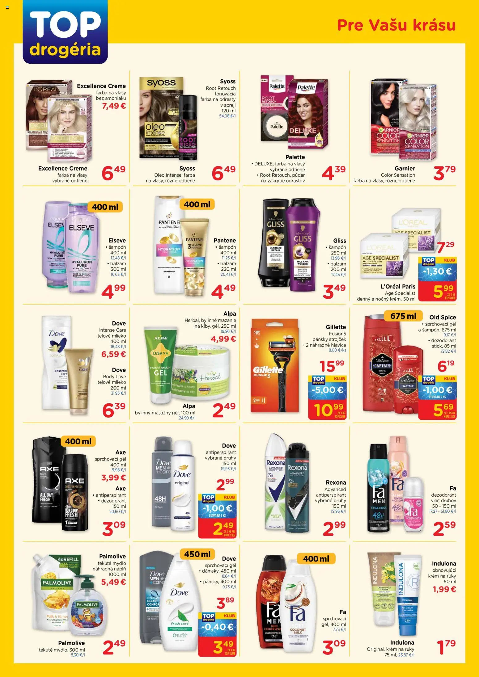 Nové TOP Drogéria akcie – leták je platný od 26.01.2026 | Strana: 3 | Produkty: Strojček, Old Spice, Šampón, Antiperspirant