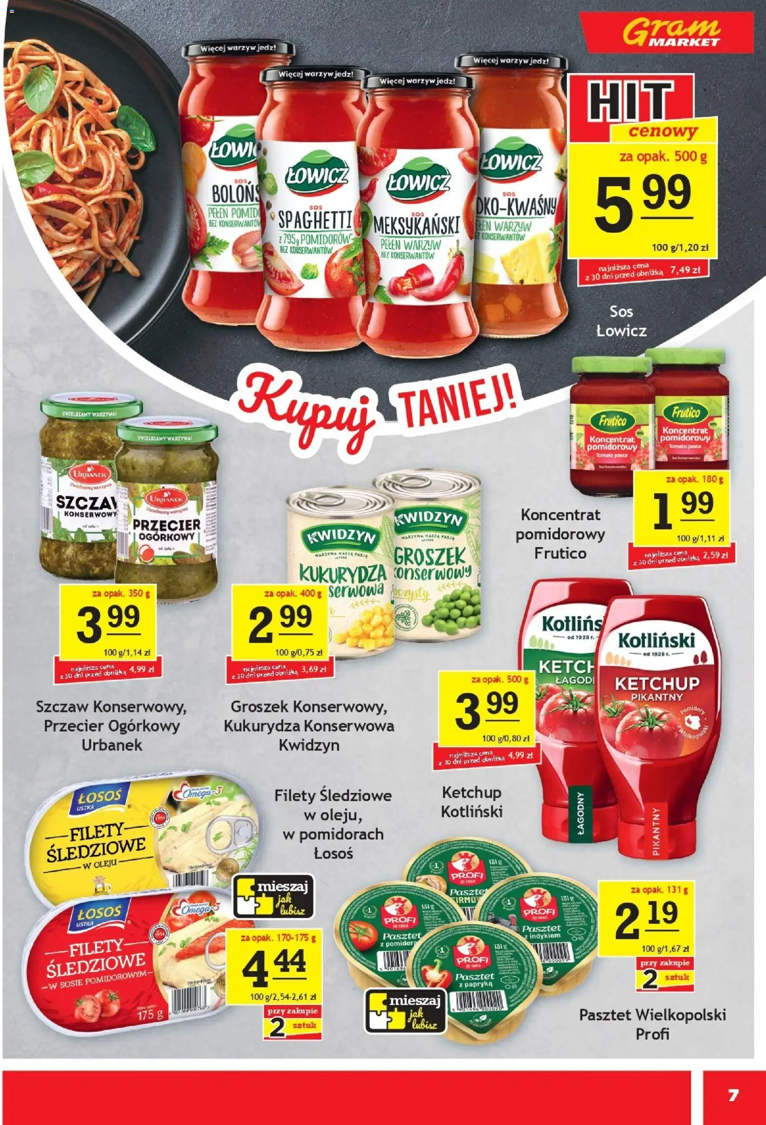 Gram Market Gazetka od 14.01.2026 | Strona: 7 | Produkty: Ketchup, Koncentrat pomidorowy, Kukurydza, Papryka