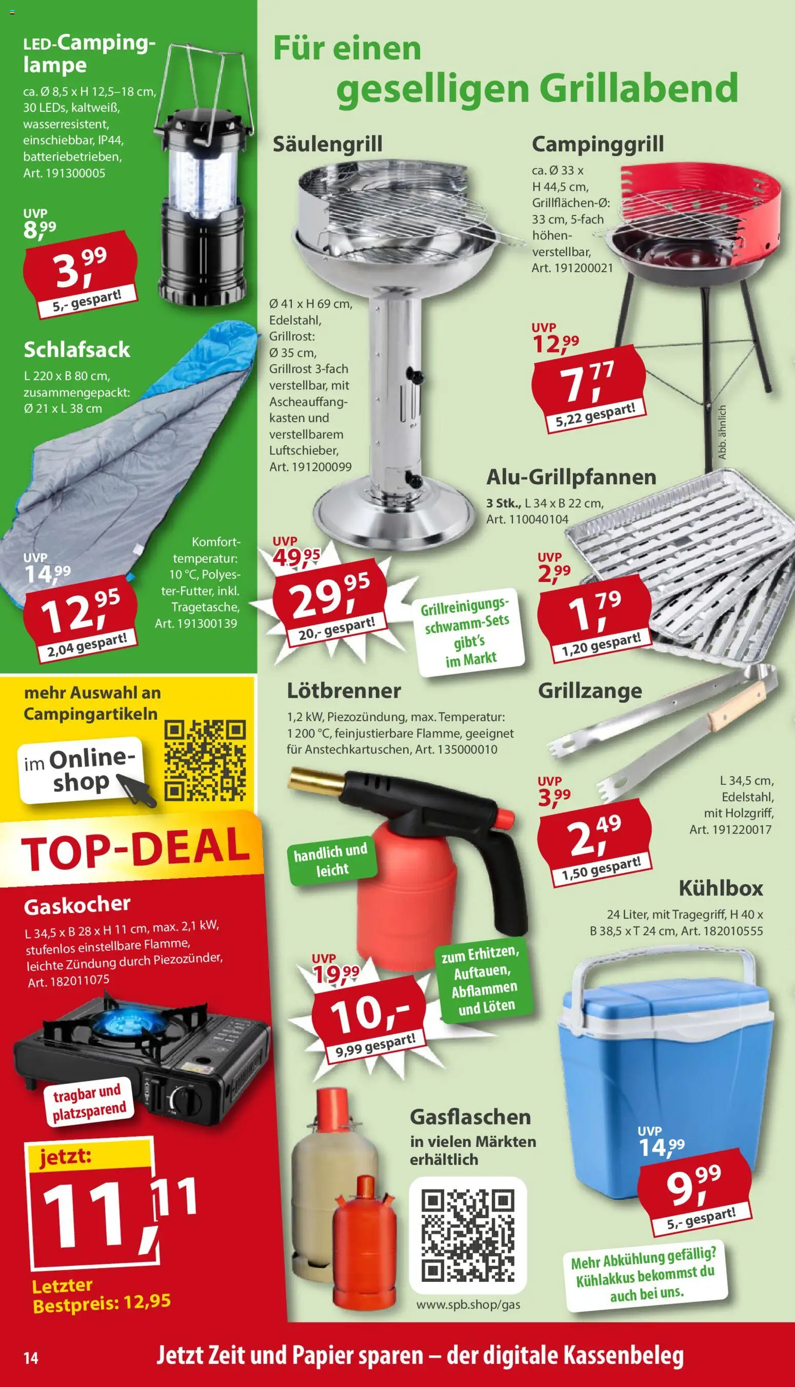 Sonderpreis Baumarkt Prospekt 	 – gültig ab 18.04.2026 | Seite: 14 | Produkte: Lampe, Schlafsack