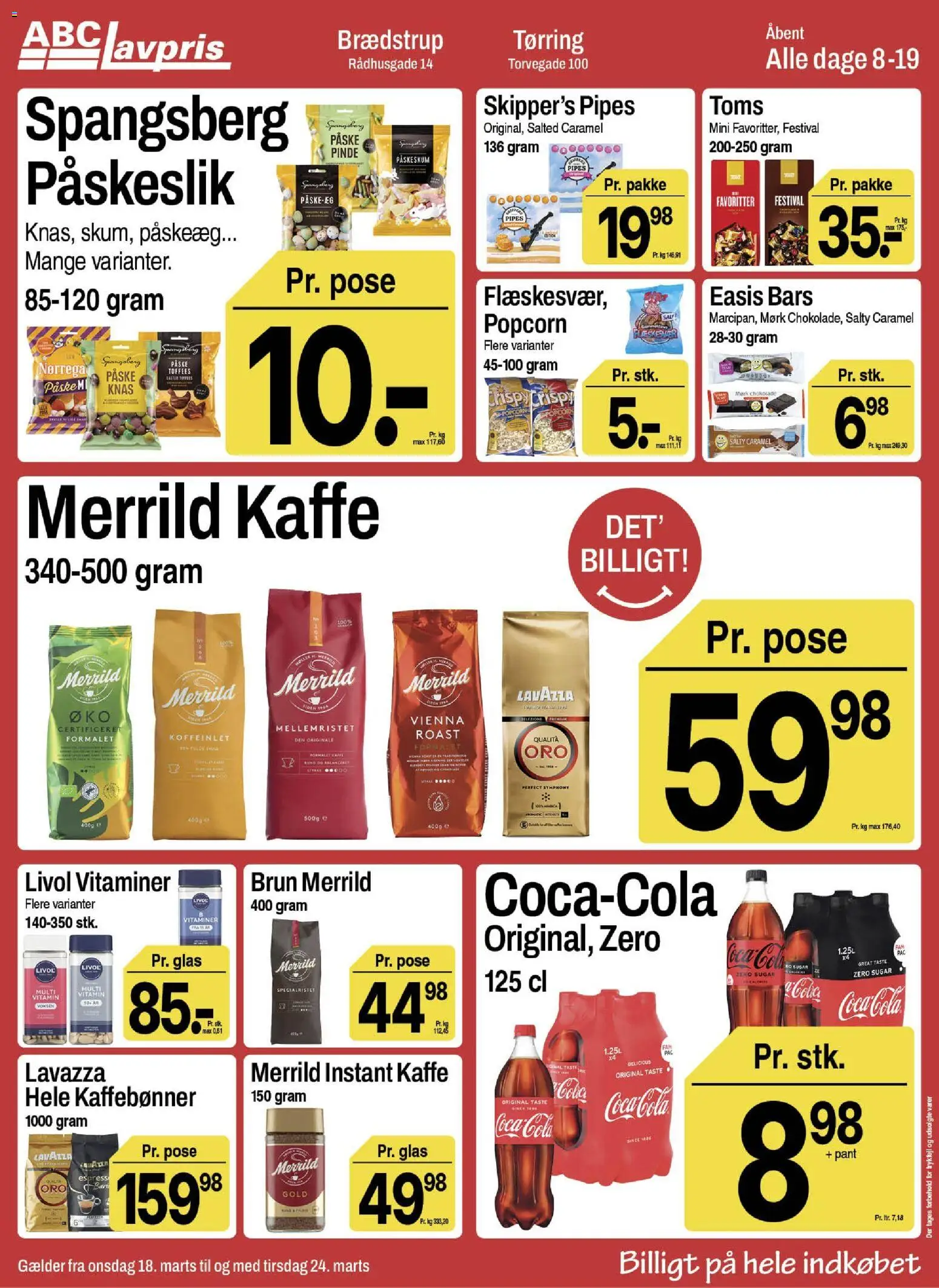 Abc Lavpris tilbudsavis – gyldig fra 18.03.2026 | Side: 7 | Produkter: Kaffe, Coca Cola, Popcorn, Cola