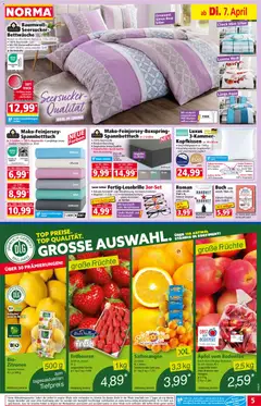 Norma Prospekt 	 ab 07.04.2026 gültig | Seite: 5 | Produkte: Kopfkissen, Äpfel, Erdbeeren, Zitronen