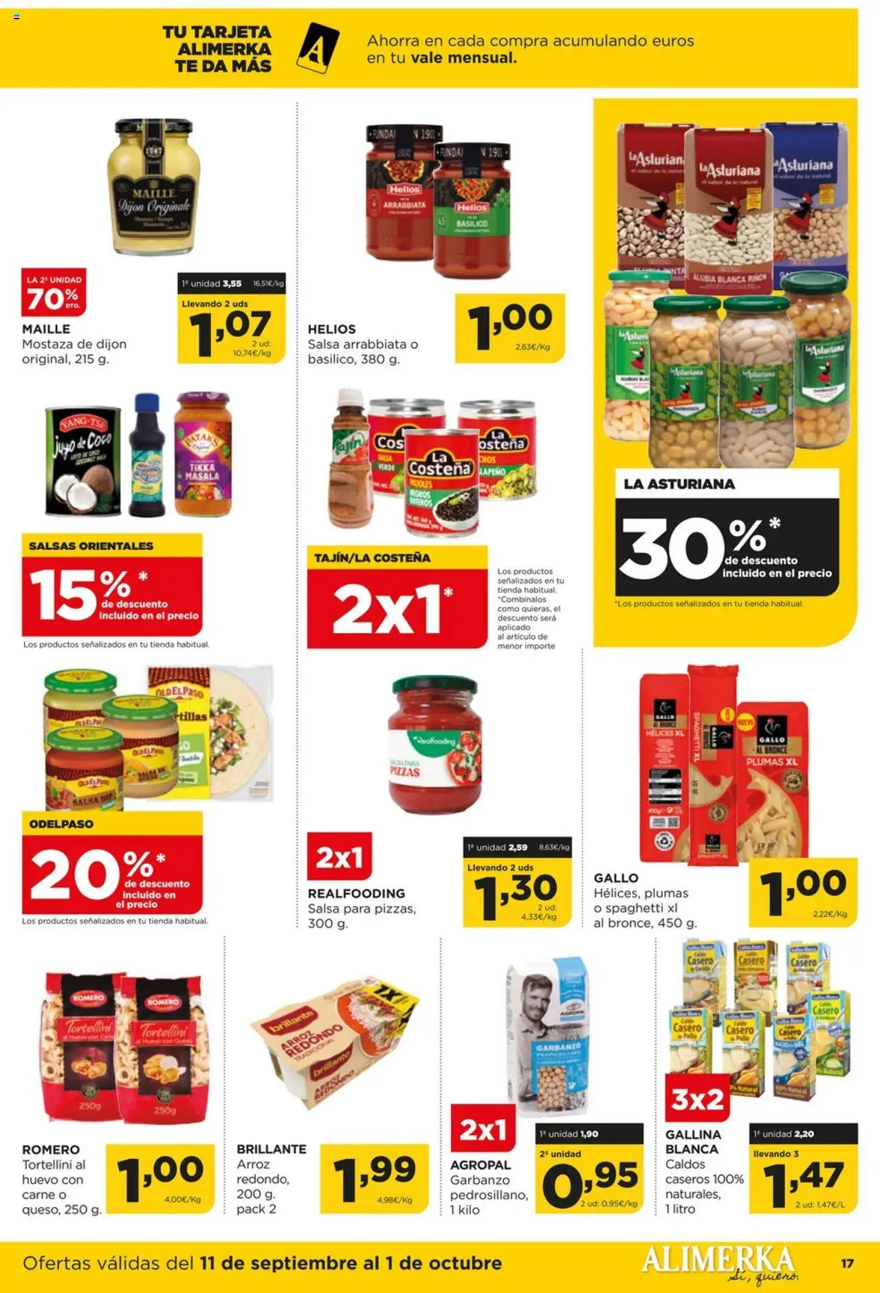 Alimerka folleto Asturias │ válido desde el 11.09.2025 | Página: 17 | Productos: Jugo, Arroz, Τυρόπιτα, Té