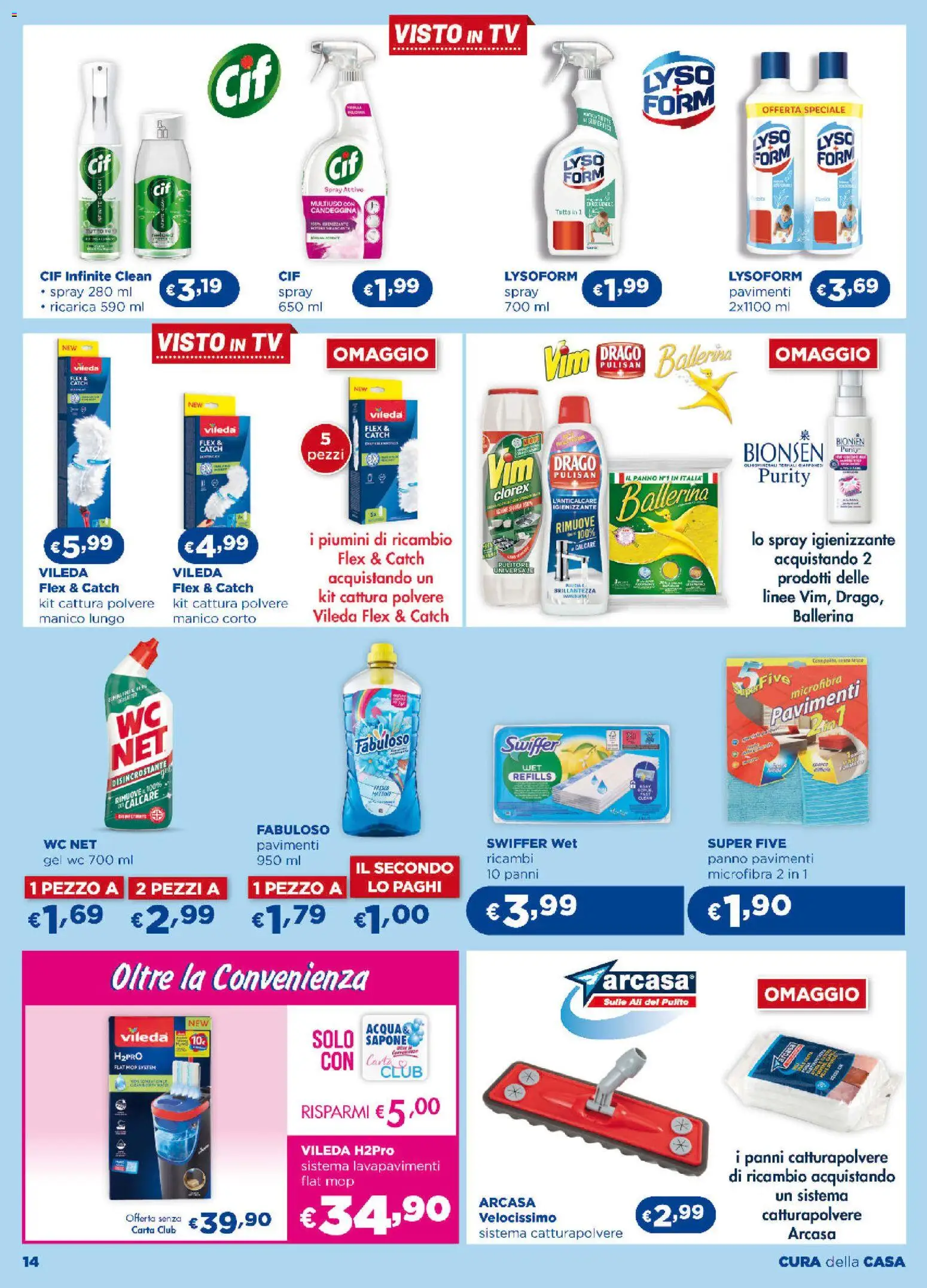 Volantino Acqua e Sapone del 06.11.2025 | Pagina: 14 | Prodotti: Sapone, Candeggina, TV, WC