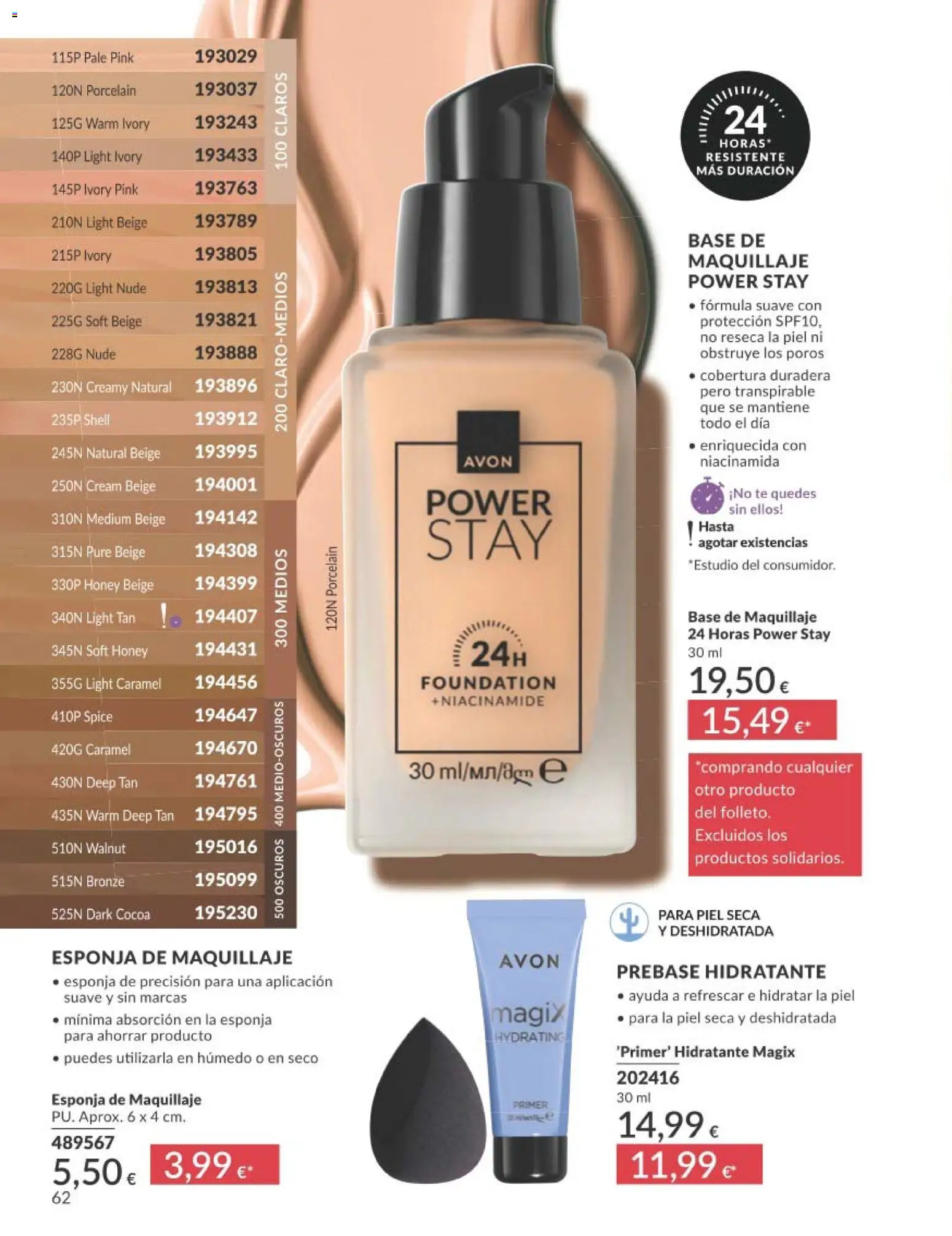 Catálogo AVON campaña 2 │ válido desde el 01.02.2026 | Página: 64 | Productos: Esponja, Maquillaje, Té, Base de maquillaje
