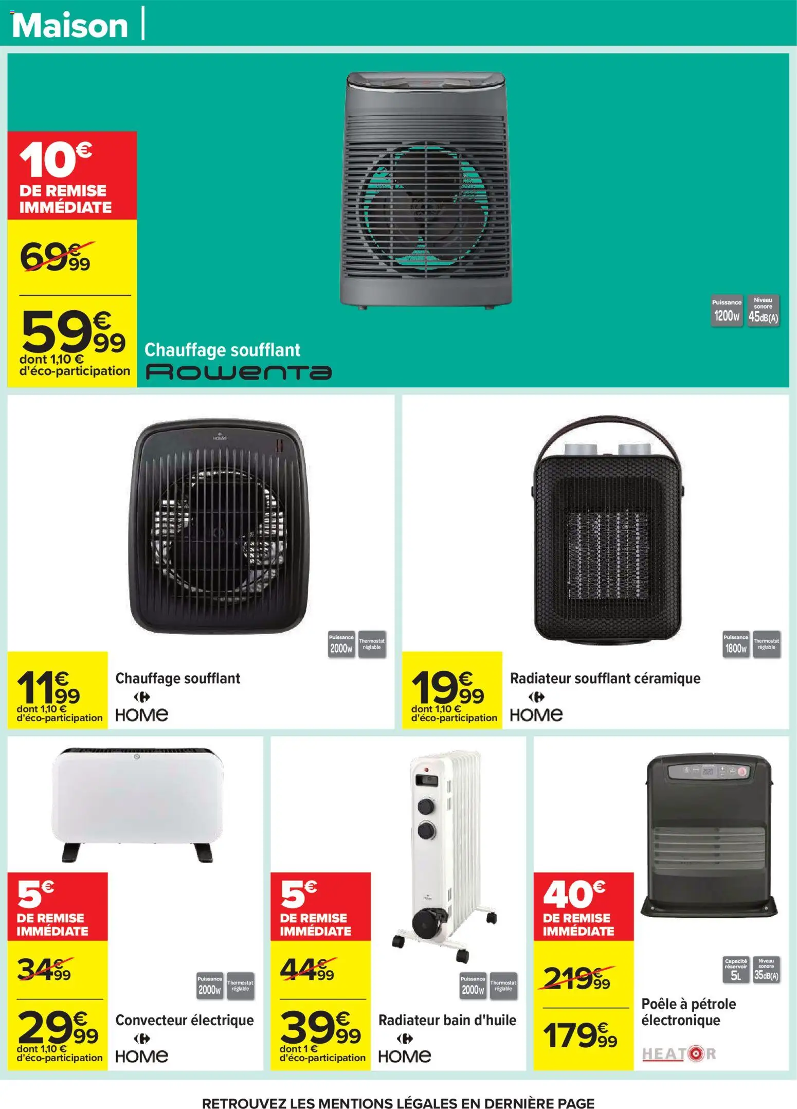 {H1} | Page: 62 | Produits: Poêle, Chauffage soufflant, Poêle à pétrole, Radiateur