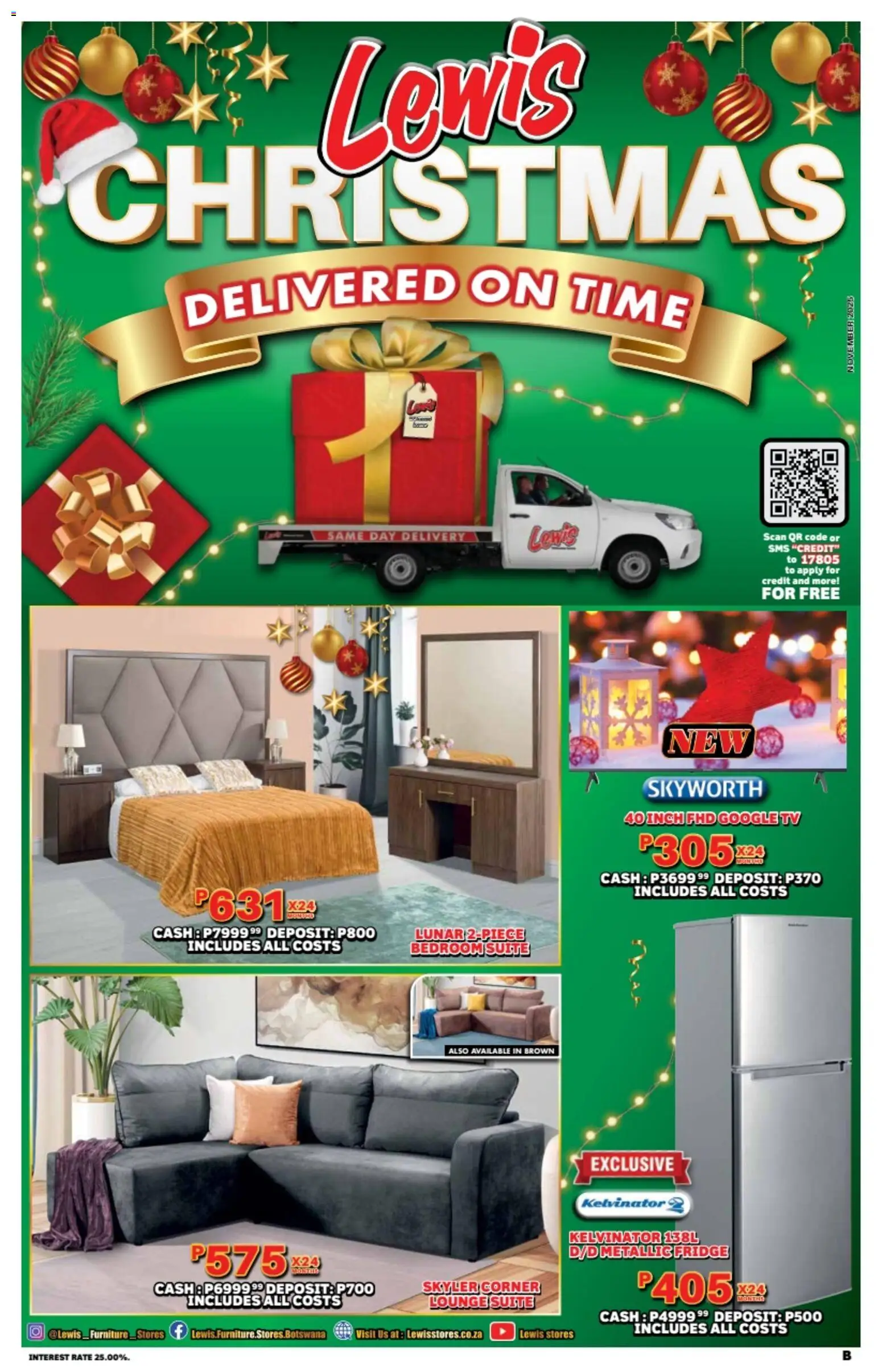 New Lewis Stores catalogue – valid from 10.11.2025 | Page: 1 | Products: TV, Fridge, Lounge suite
