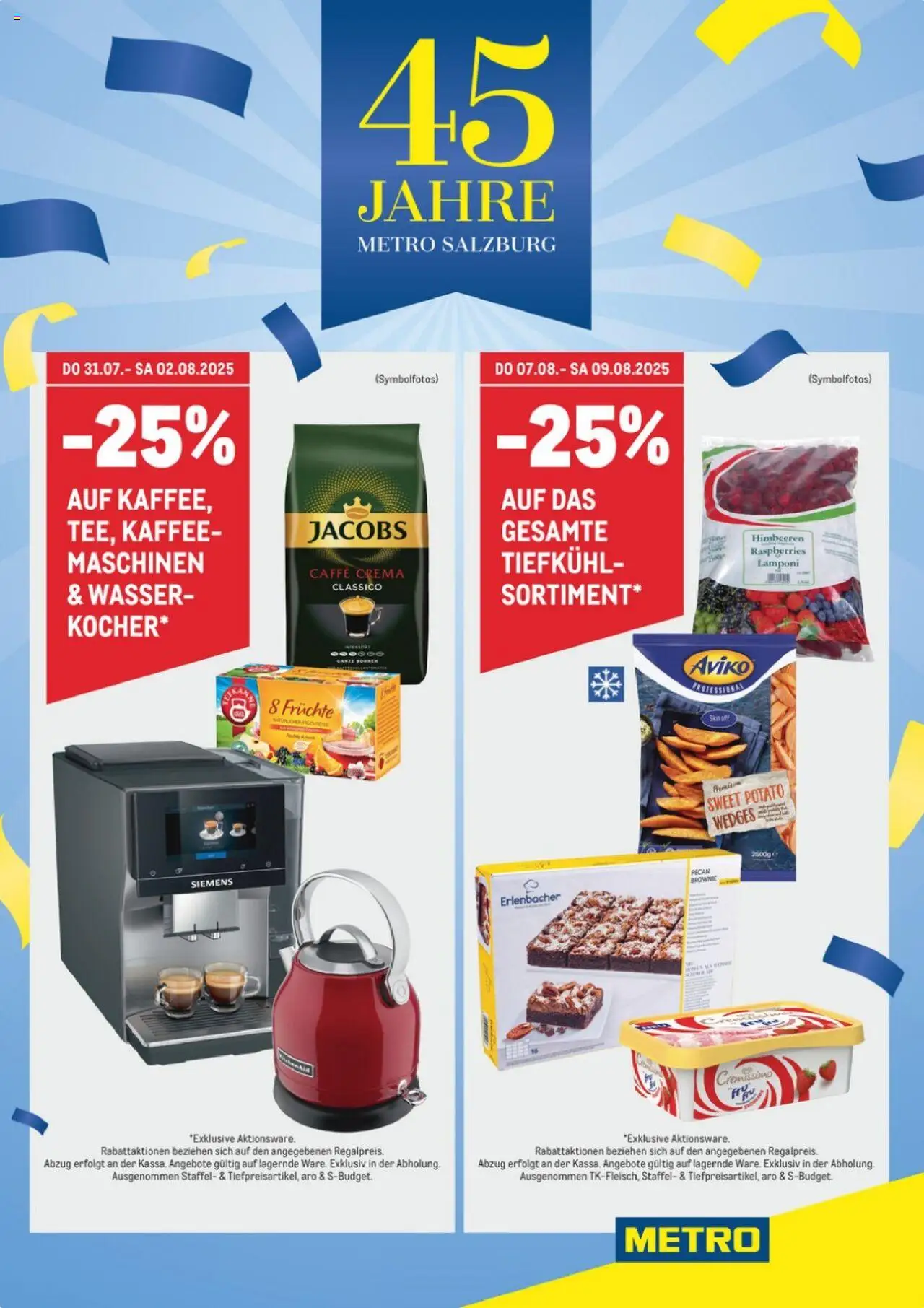 Metro  45 Jahre Salzburg gültig ab 04.08.2025 | Seite: 2 | Produkte: Wasser, Kaffee