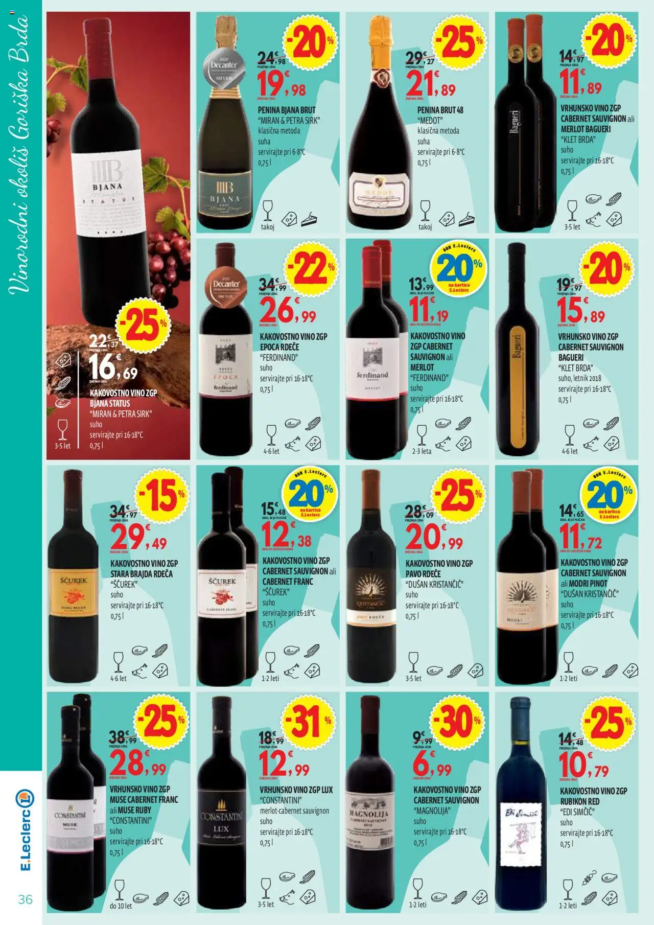 Novi E.leclerc katalog ponudbe – veljaven od 14.10.2025 | Stran: 36 | Izdelki: Penina, Vino