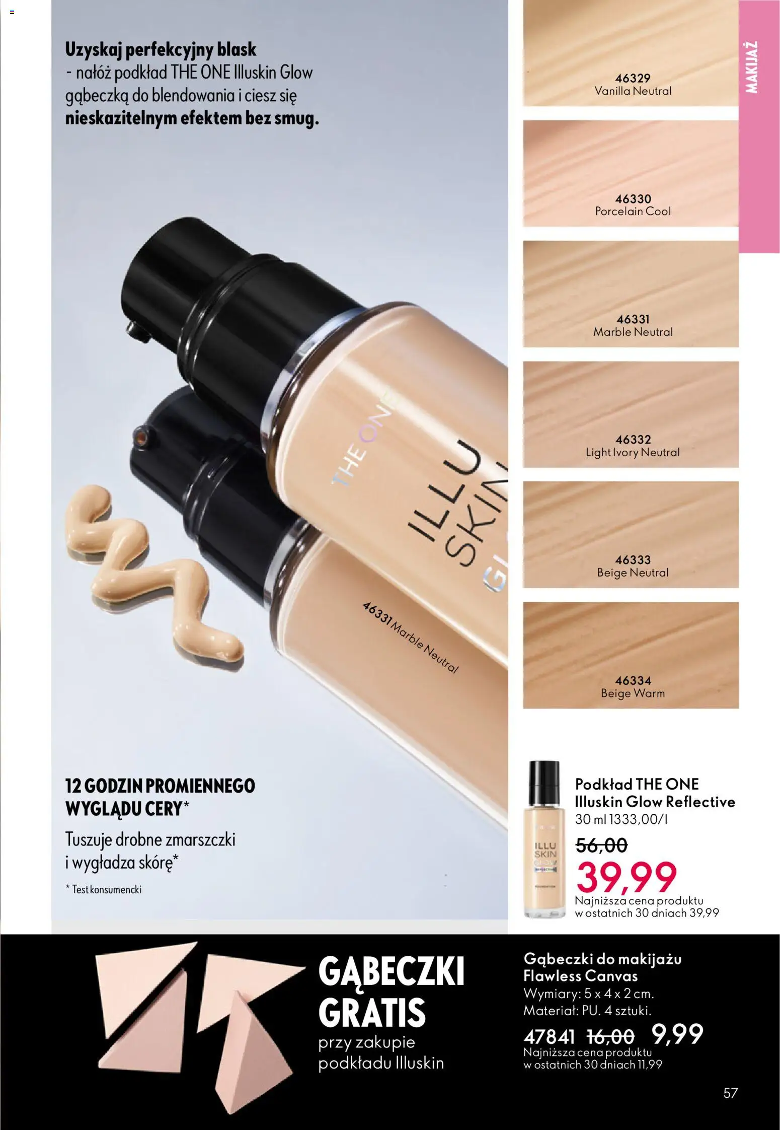 Oriflame Katalog 3 2026 od 11.02.2026 | Strona: 57 | Produkty: Gąbeczki do makijażu, Makijaż