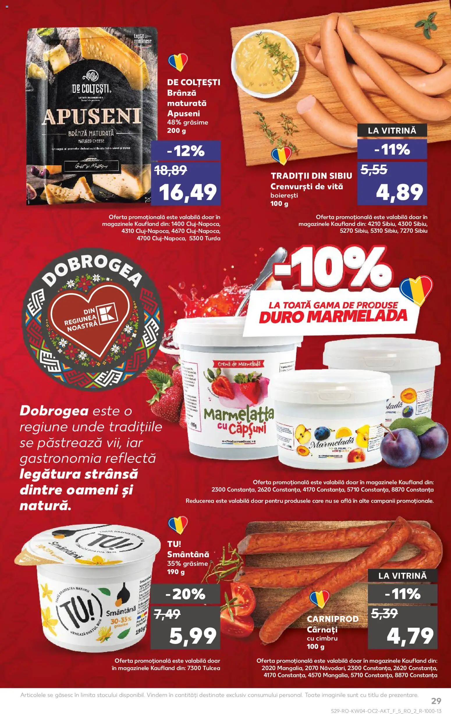 Noul catalog Kaufland – valabil de la 21.01.2026 | Pagină: 29 | Produse: Vitrină, Cremă, Smântână, Cârnați