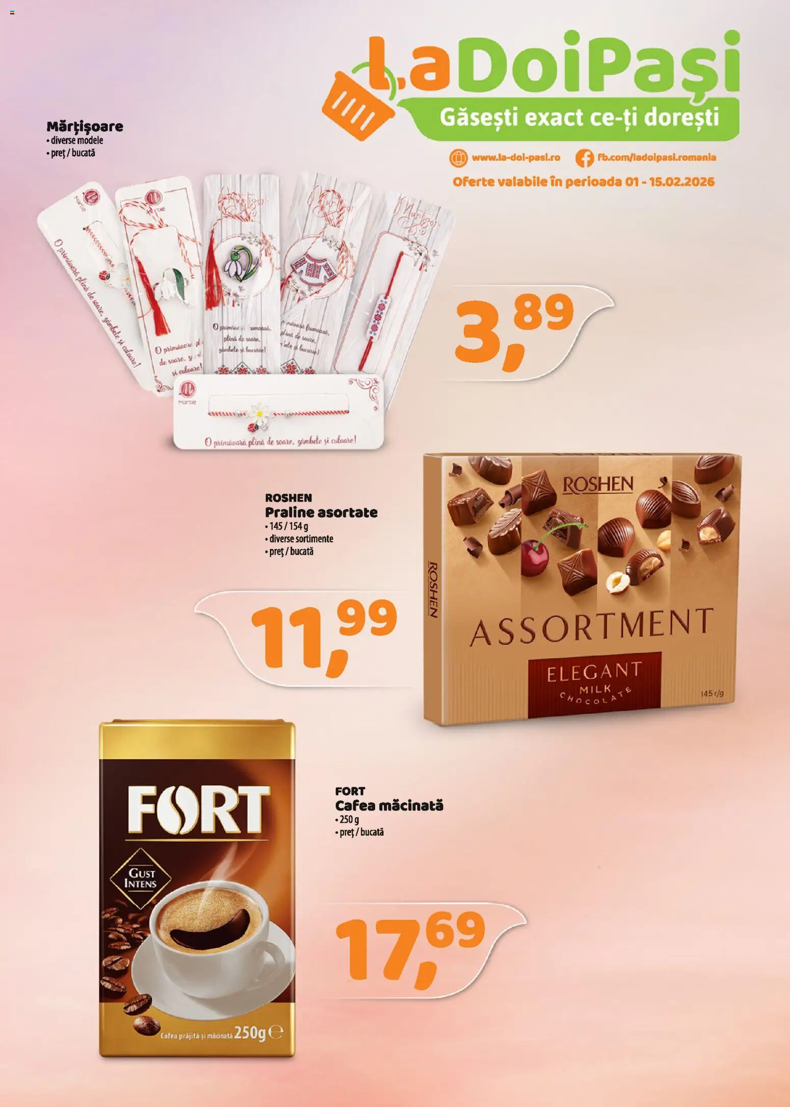Noul catalog LaDoiPași – valabil de la 01.02.2026 | Pagină: 1 | Produse: Praline, Cafea
