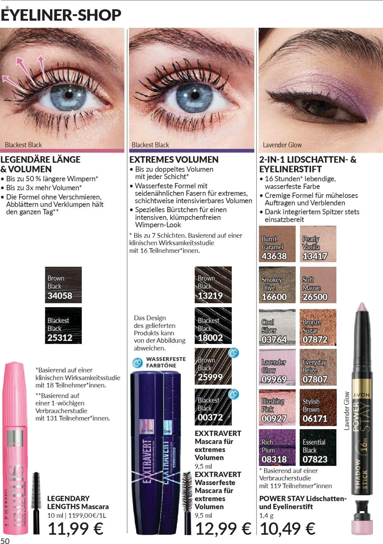AVON Katalog Oktober 2025 – gültig ab 01.10.2025 | Seite: 52 | Produkte: Lidschatten, Mascara