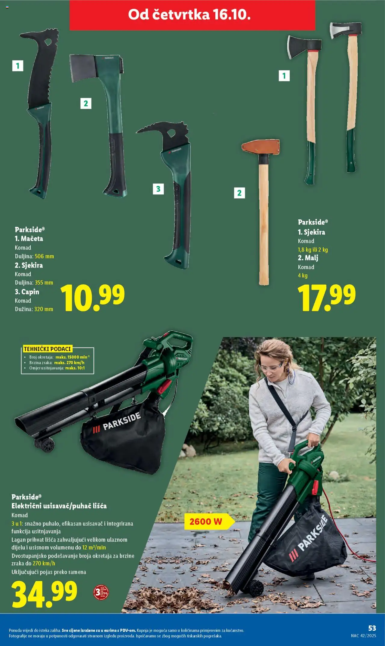 Lidl katalog | vrijedi od 13.10.2025 | Stranica: 53 | Proizvodi: Usisavač, Pojas, Parkside
