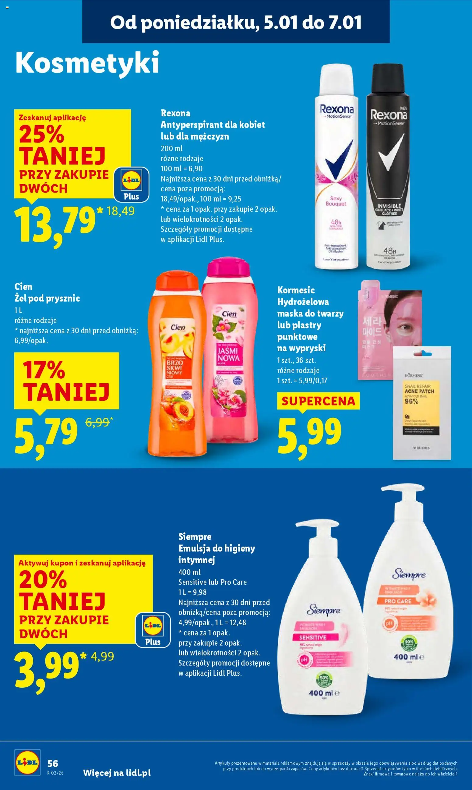 Lidl Gazetka od 05.01.2026 | Strona: 58 | Produkty: Kosmetyki, Maska, Żel pod prysznic, Antyperspirant